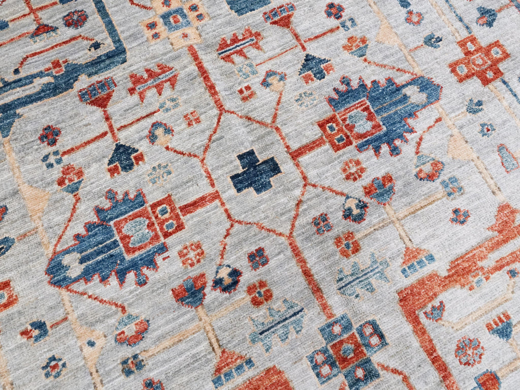 12x15 Ft Gray Heriz Rug - Handmade Afghan Area Rug - Oversize
