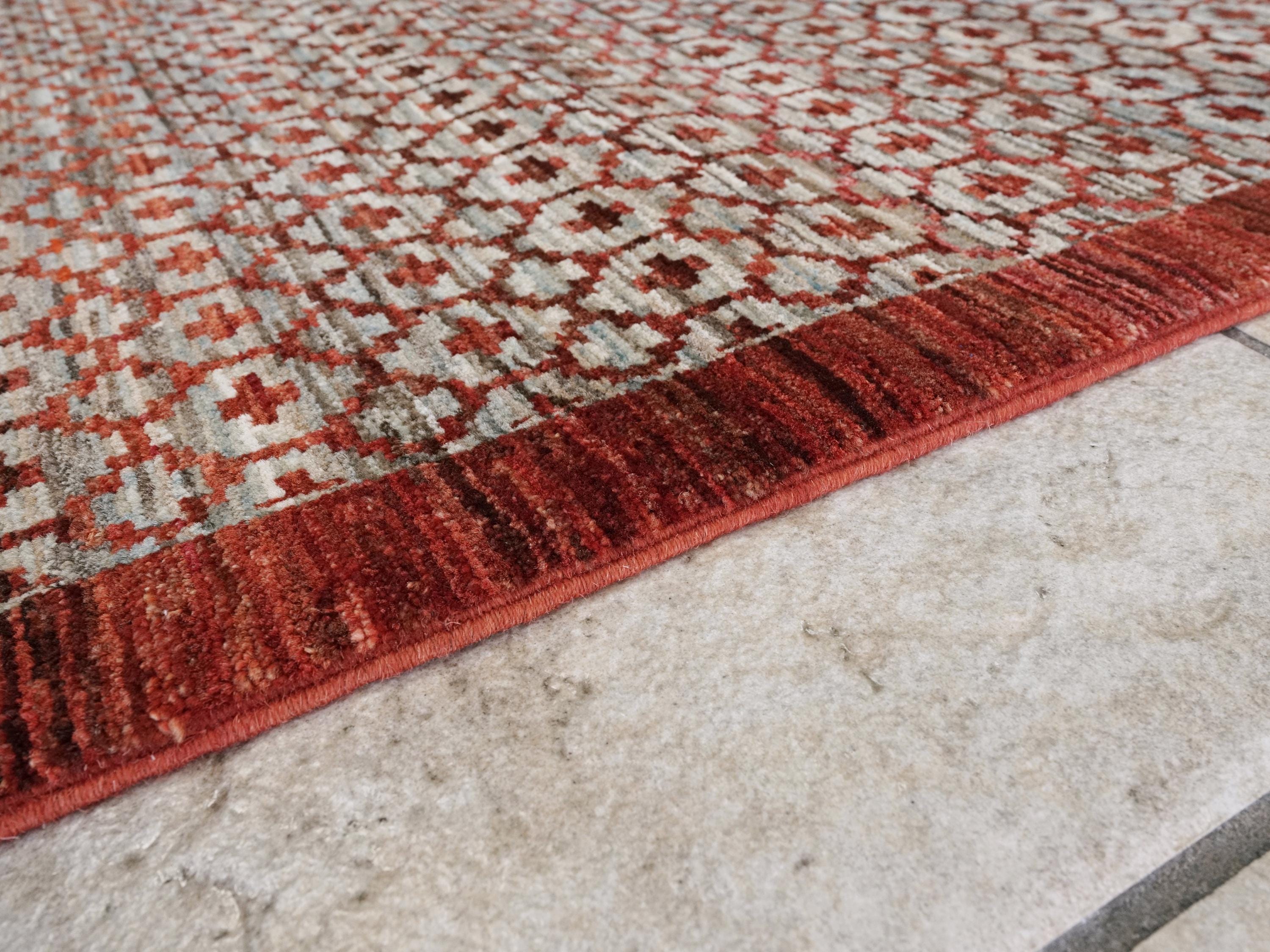 6x9 Ft Red Gabbeh Rug - Contemporary Area Rug