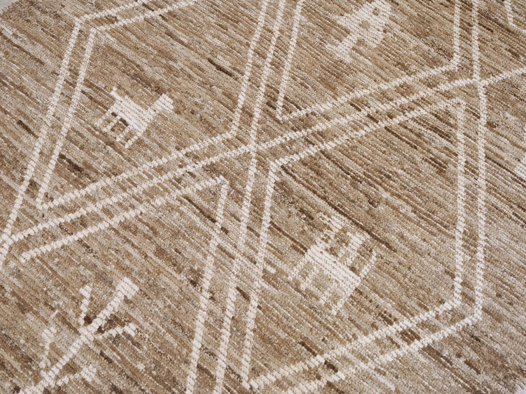 16 Ft Brown Moroccan Runner Rug - Afghan Wide Hallway Rug