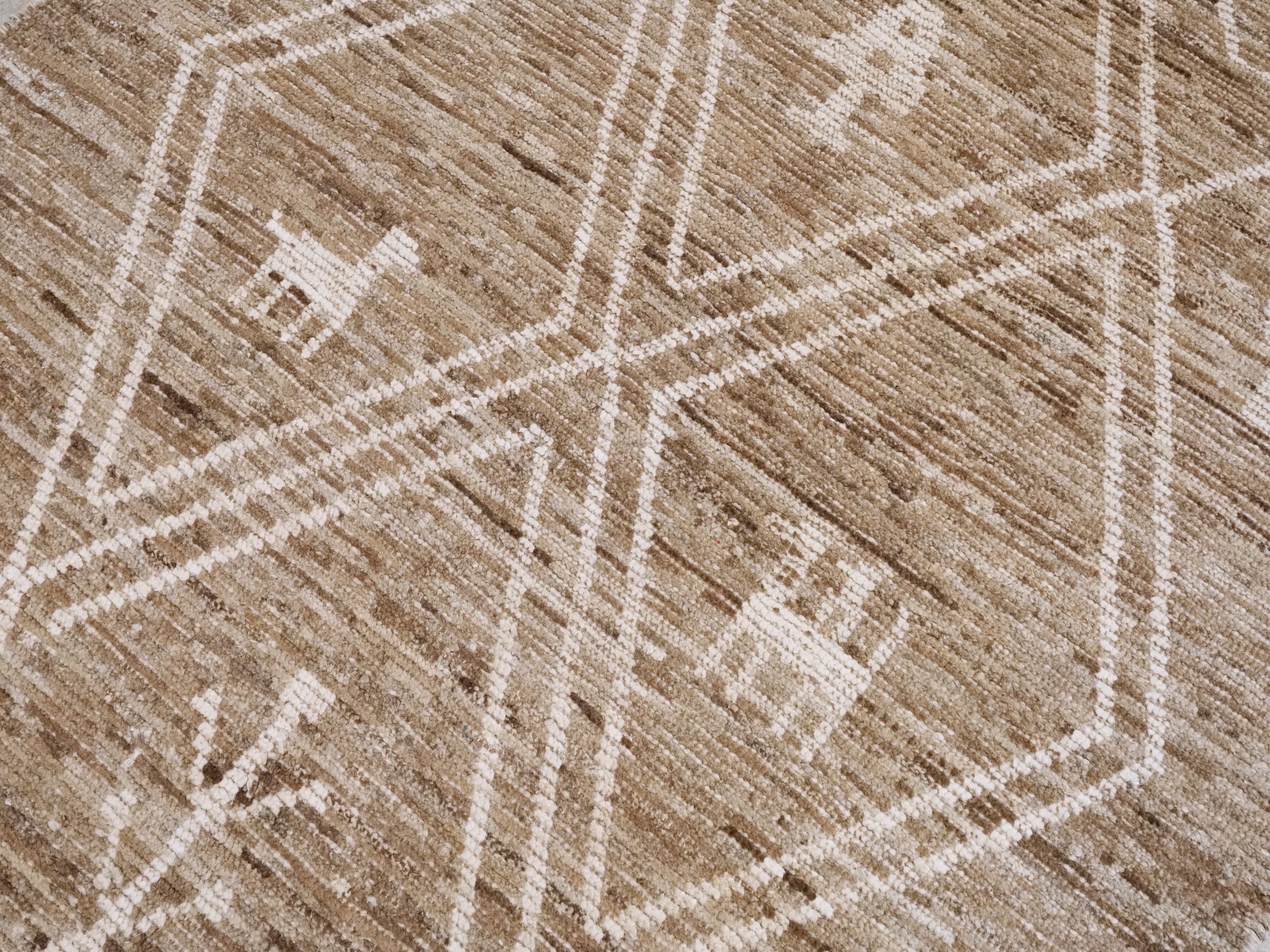 16 Ft Brown Moroccan Runner Rug - Afghan Wide Hallway Rug