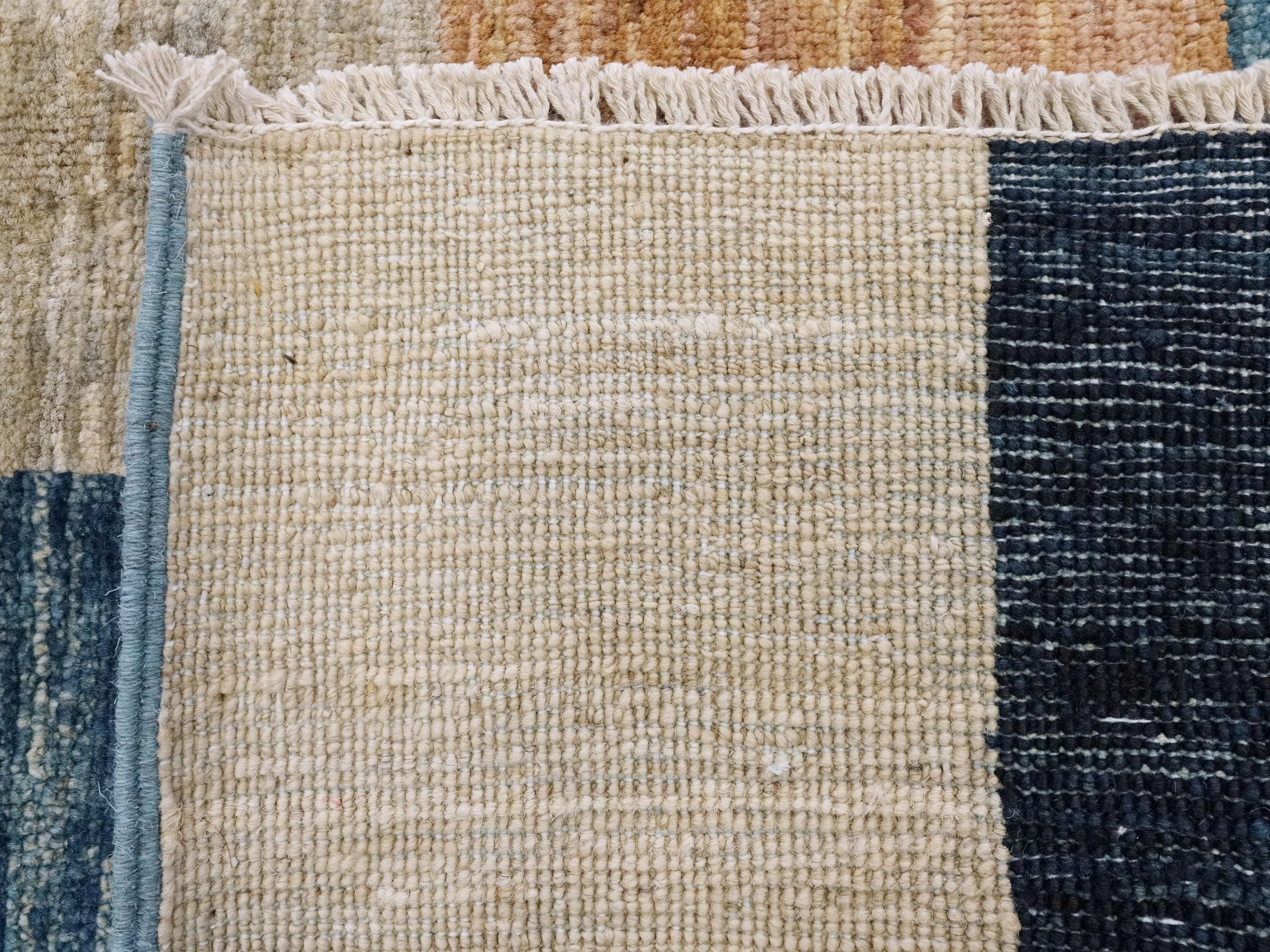 8x10 Ft Hand Knotted Colorful Gabbeh Rug - Geometric Design