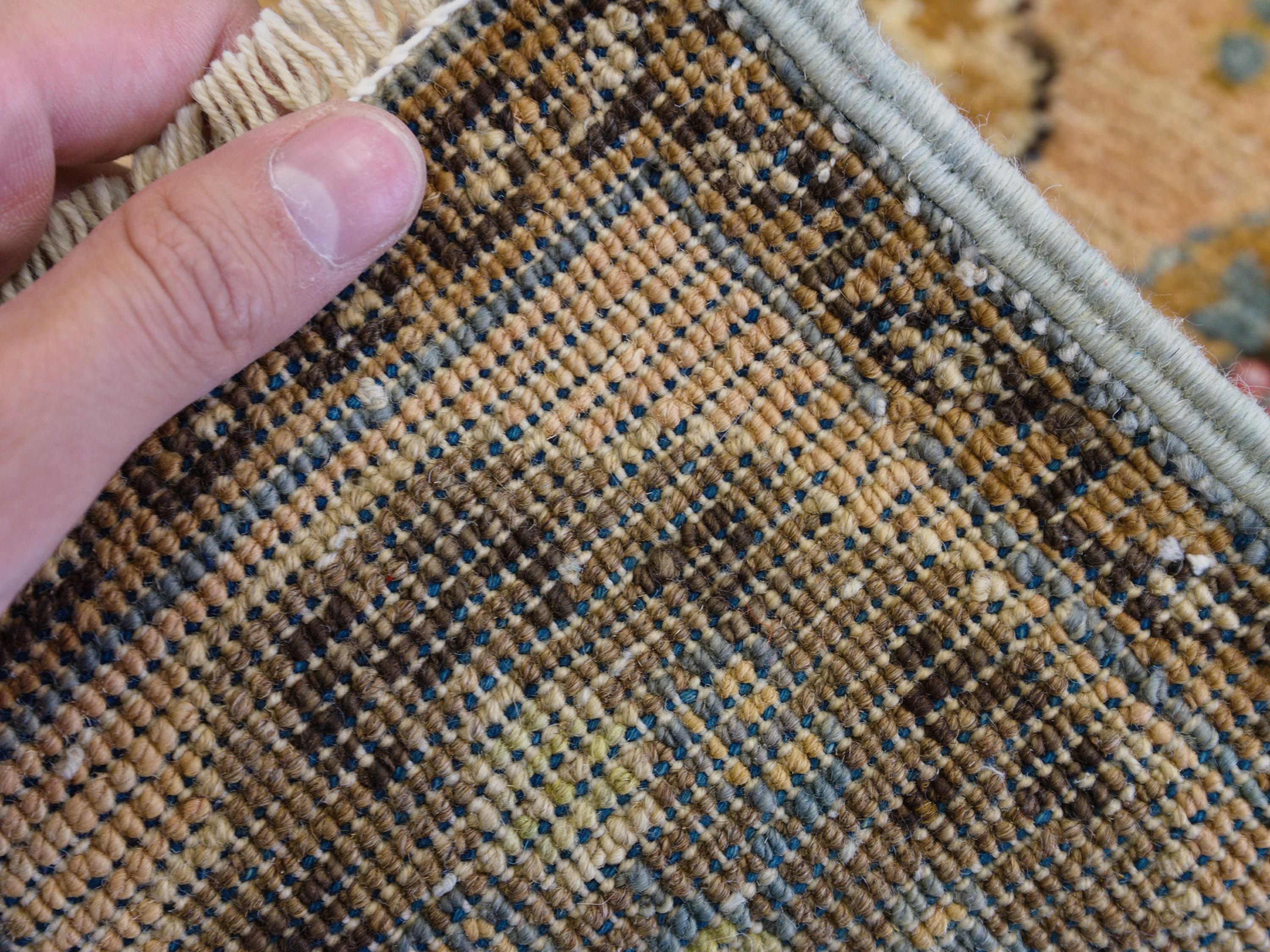 1x2 Ft Pale Beige Ersari Rug - Wool Accent Rug