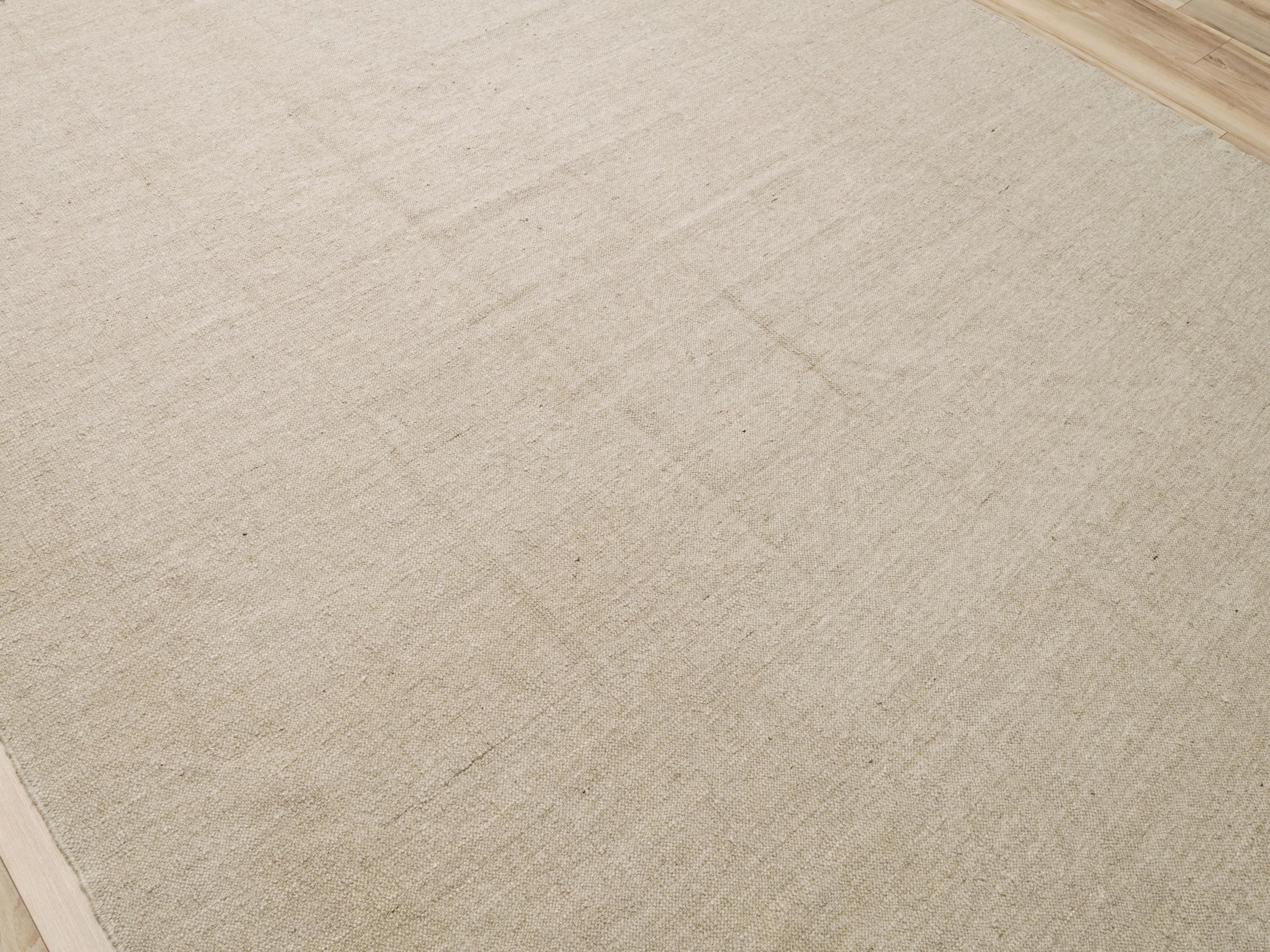 8x10 Ft Beige Kilim Rug - Handwoven Afghan Flatweave