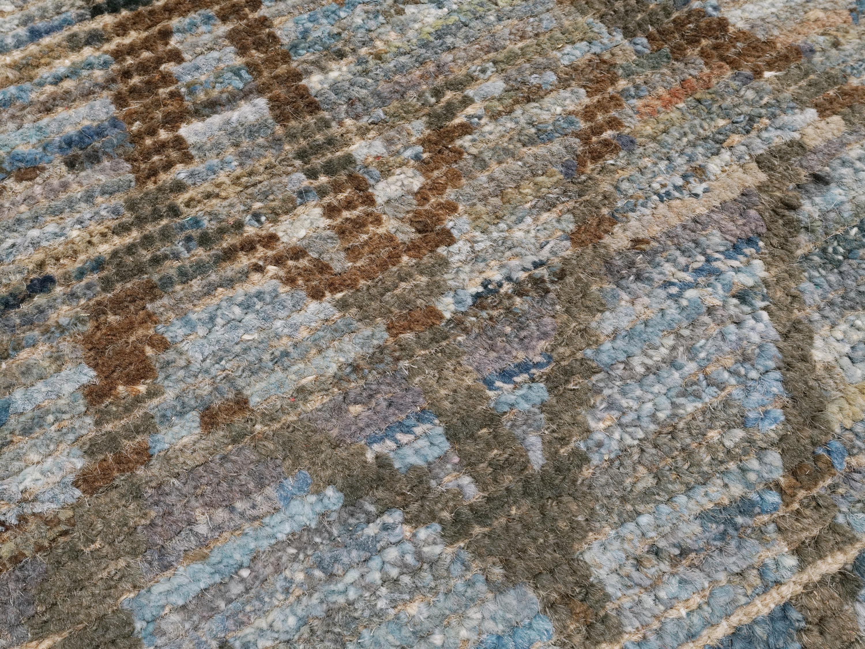 6x9 Ft Blue Moroccan Rug - Afghan Handmade Area Rug