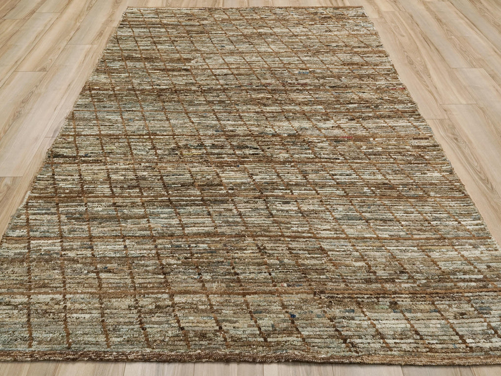 6x8 Ft Hand Knotted Moroccan Rug - Handmade Afghan Wool Rug