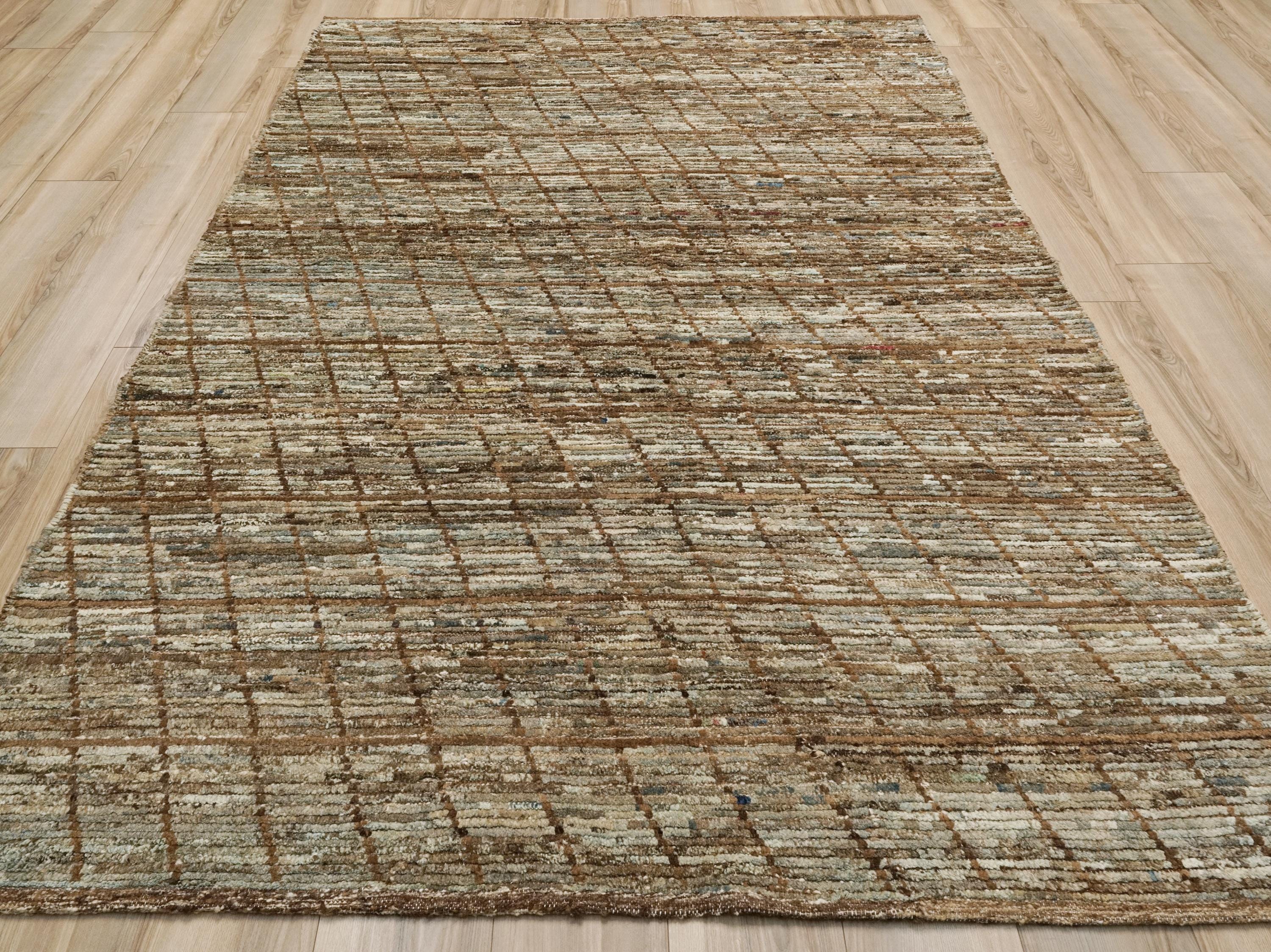 6x8 Ft Hand Knotted Moroccan Rug - Handmade Afghan Wool Rug