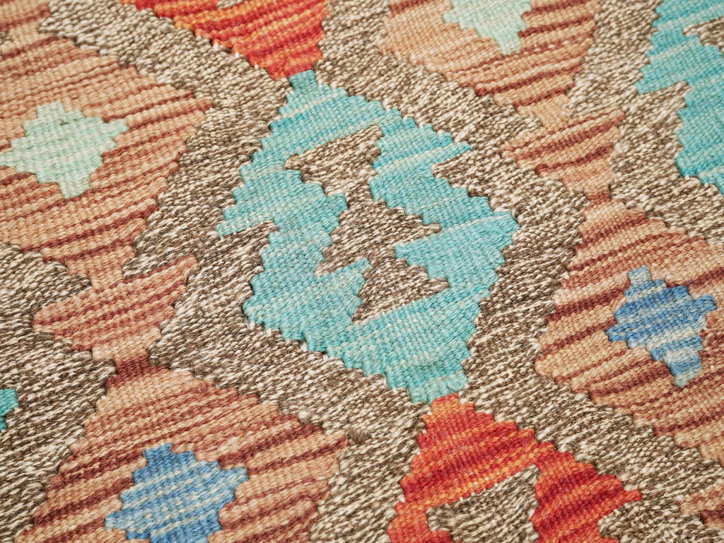 6x8 Ft Red Wool Kilim Rug - Traditional Afghan Rug