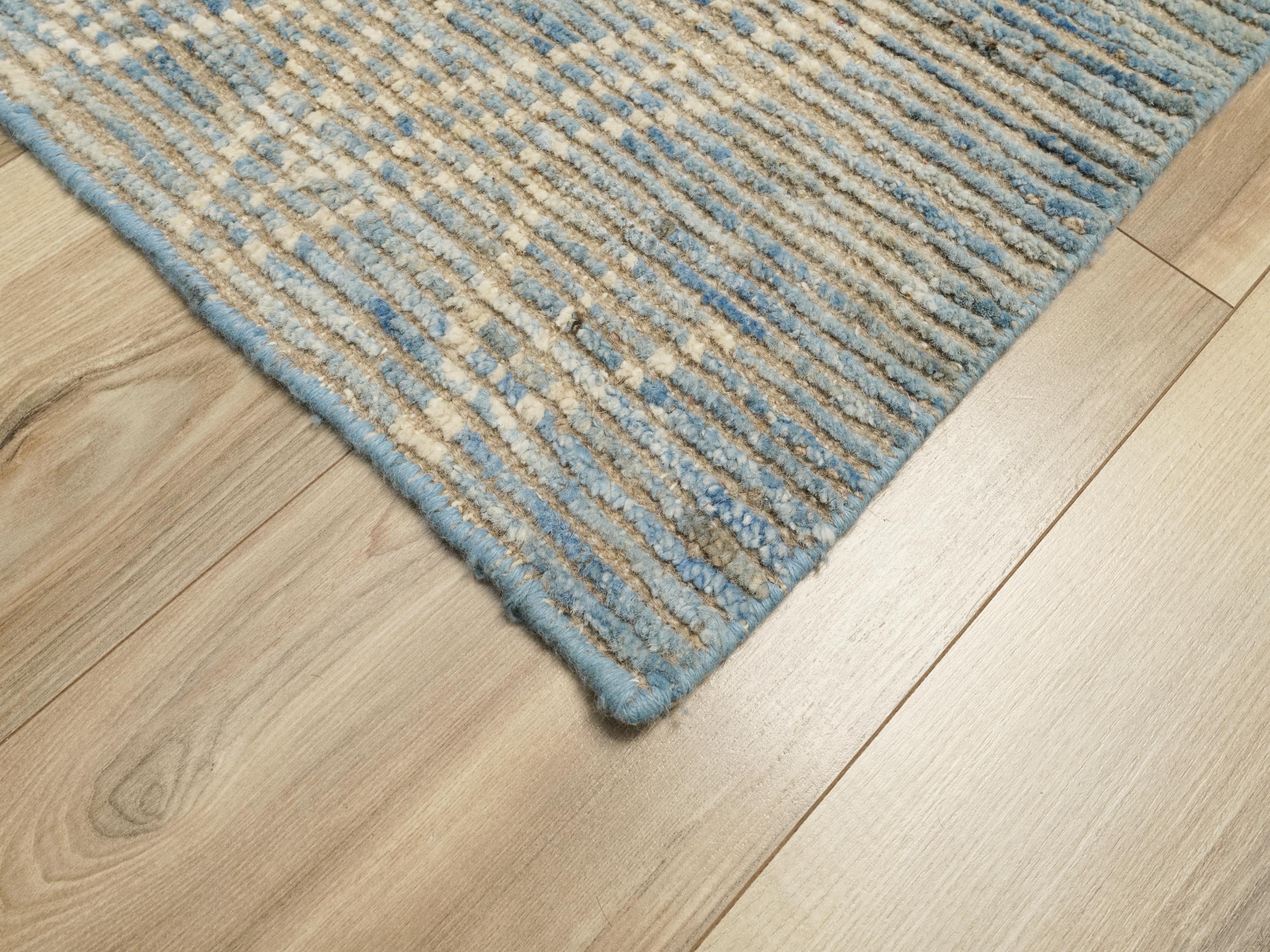 3x5 Ft Blue Moroccan Rug - Hand Knotted Afghan Rug