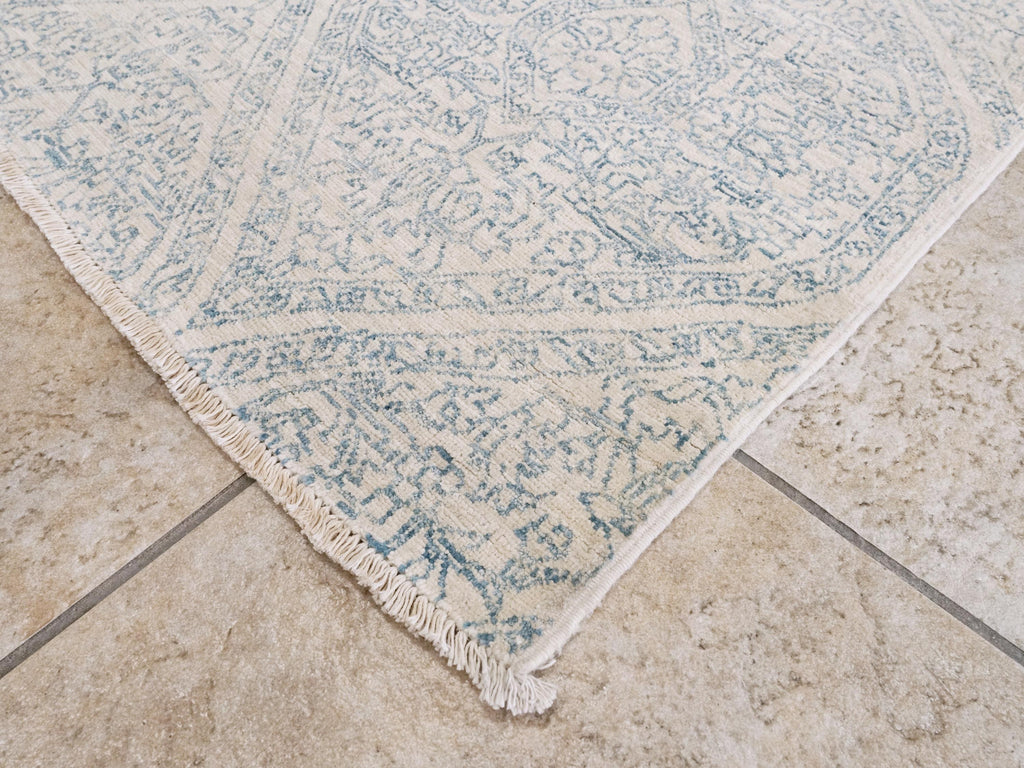 10 Ft White Gabbeh Runner Rug - Afghan Wool Hallway Rug