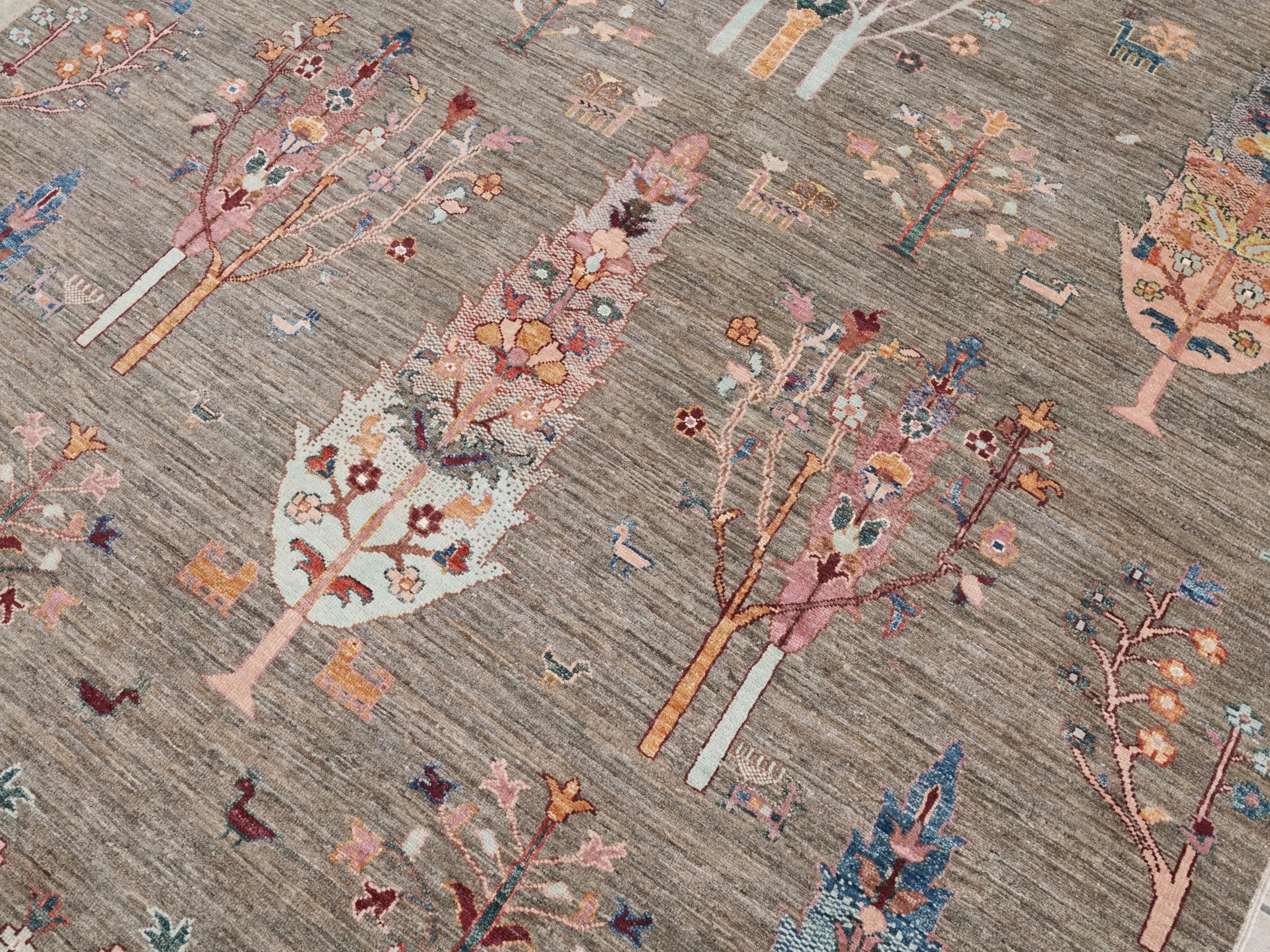 6x7 Ft Hand Knotted Tree of Life Rug - Afghan Wool Rug