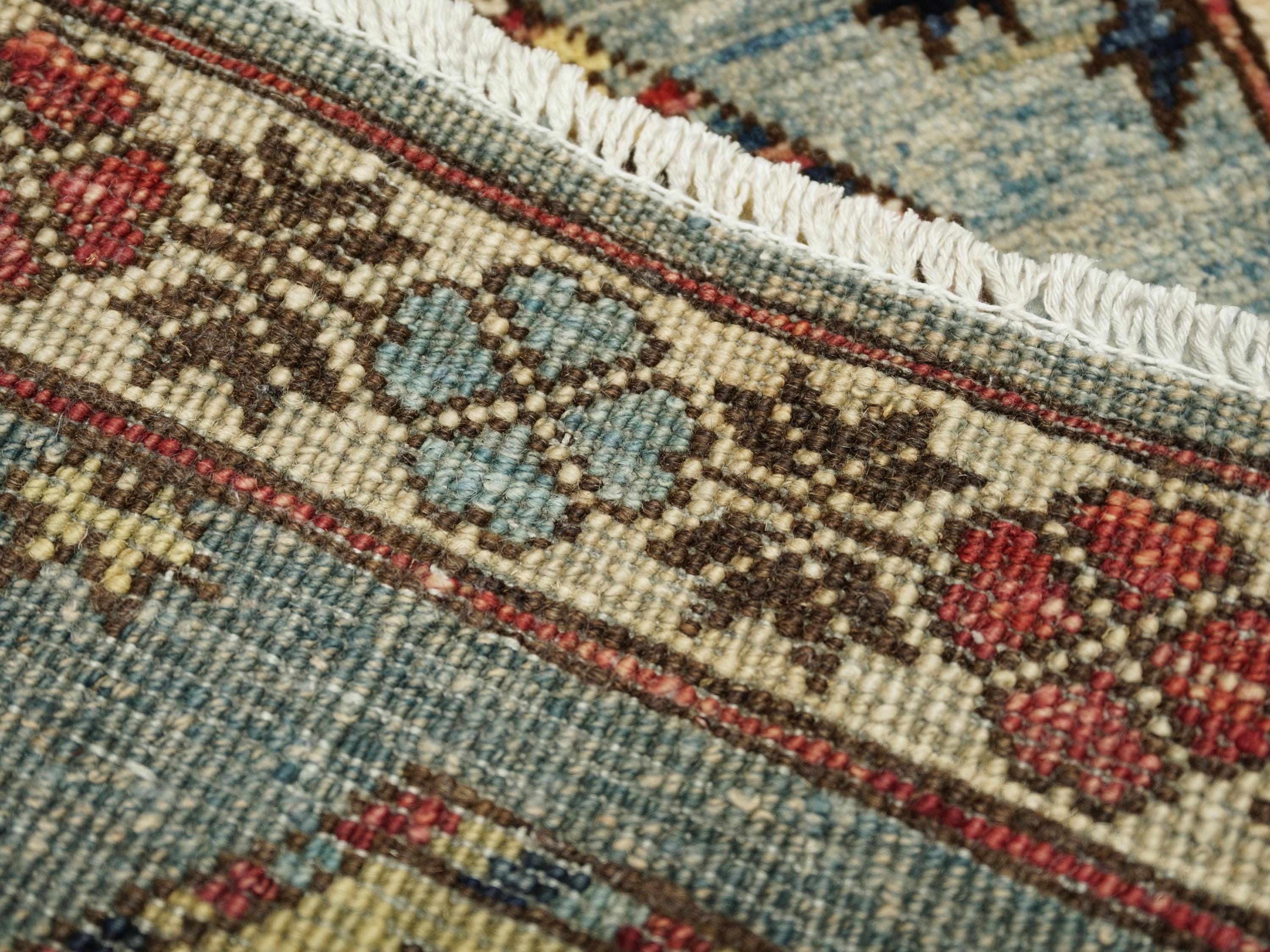 2x3 Ft Blue Ersari Rug - Afghan Wool Rug - Turkmen Design
