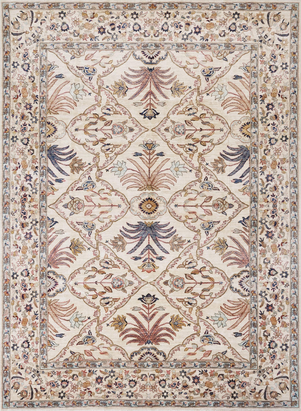9x12 Ft Beige Serapi Rug - Hand Knotted Area Rug - Persian Design
