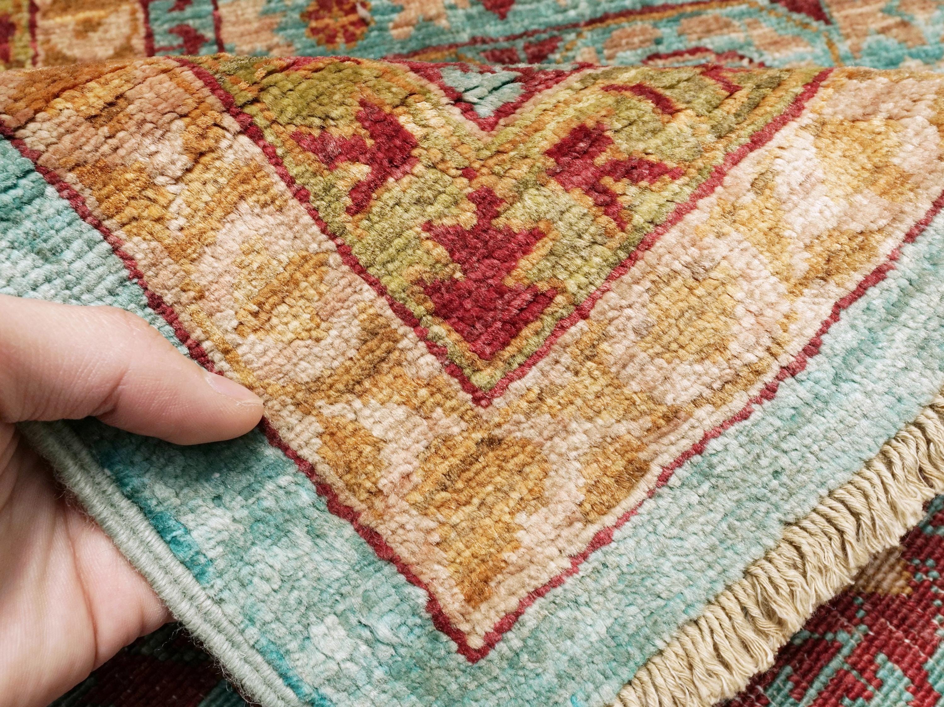 7x10 Ft Blue & Red Mamluk Rug - Afghan Oriental Wool Rug