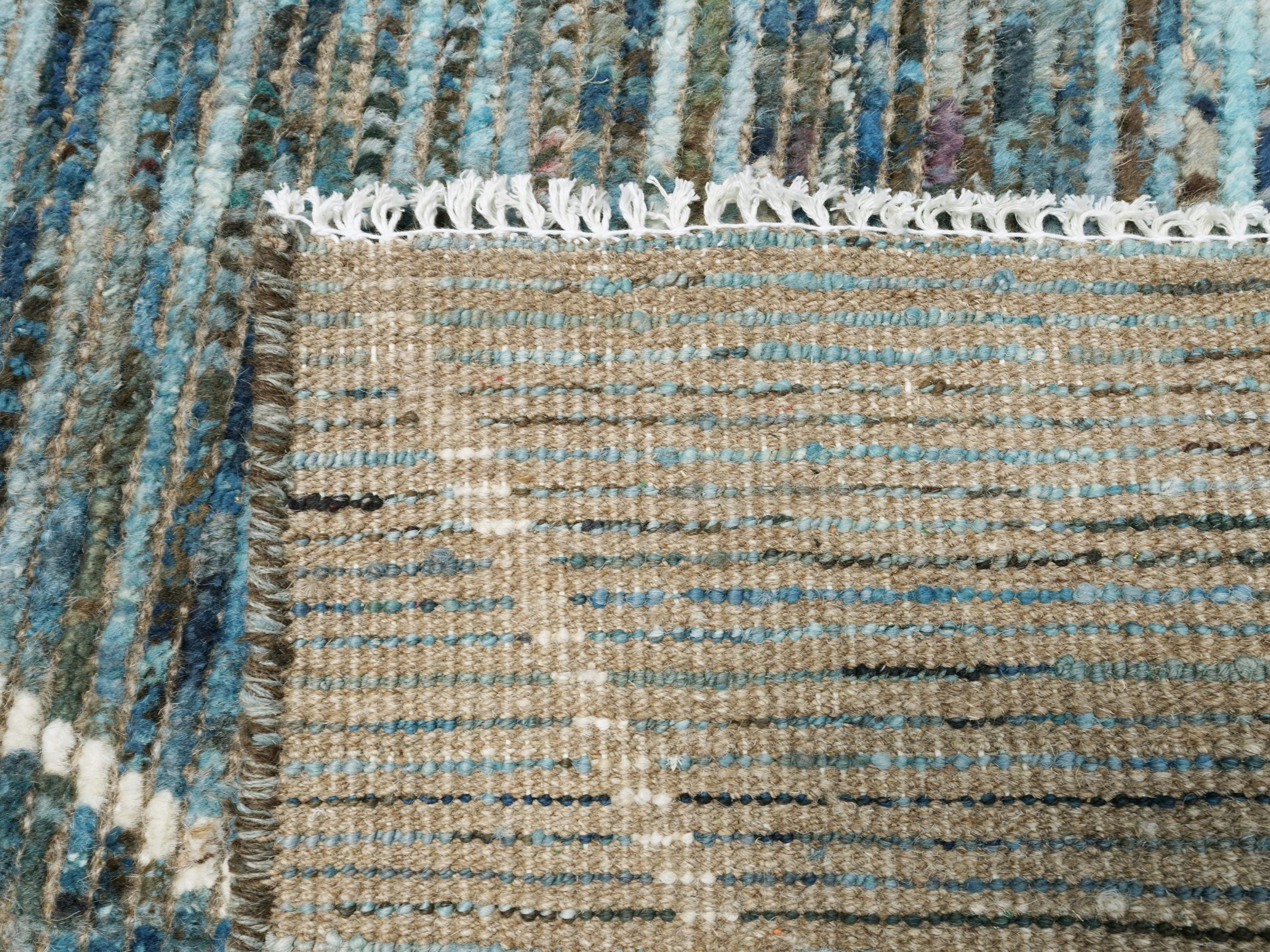 3x5 Ft Blue Moroccan Rug - Hand Knotted Area Rug