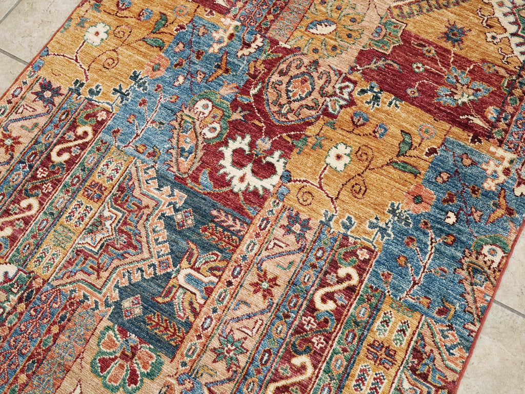 3x5 Ft Hand Knotted Red Gabbeh Rug - Wool Oriental Rug