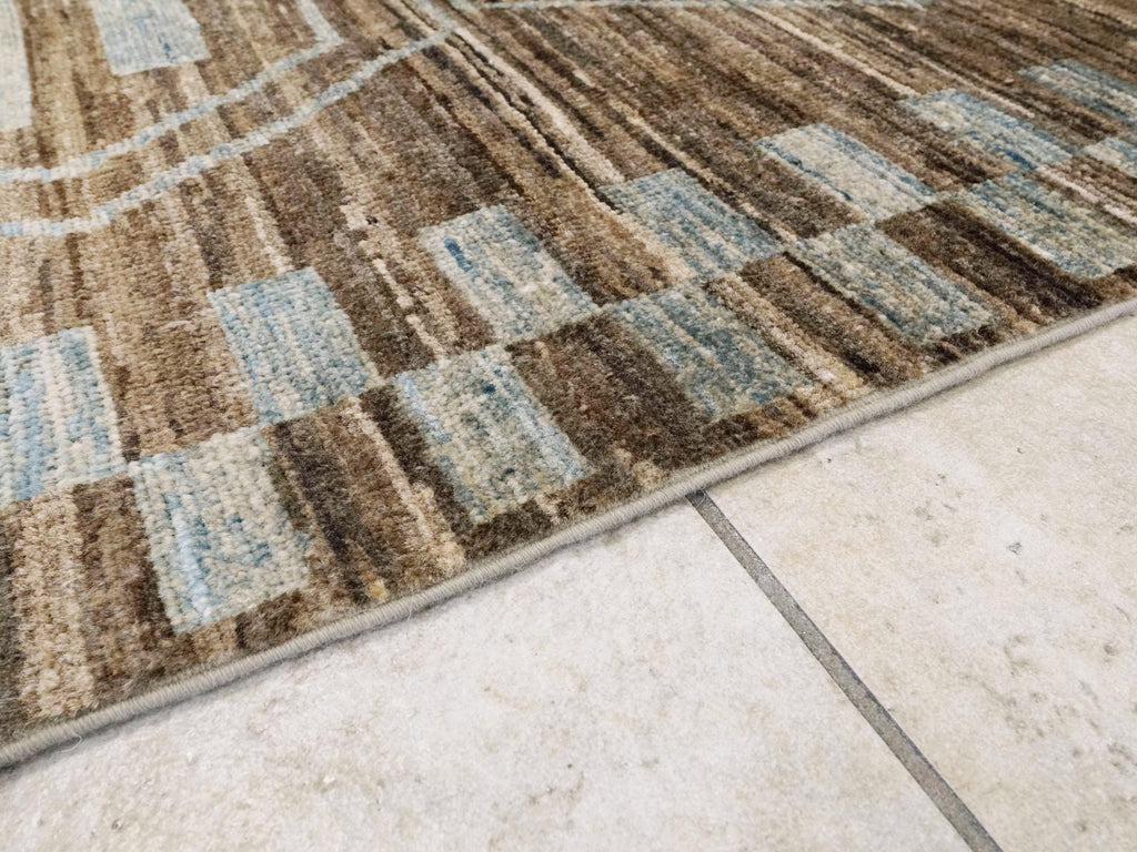 8x10 Ft Brown Gabbeh Rug - Traditional Hand Knotted Rug - Contemporary Design