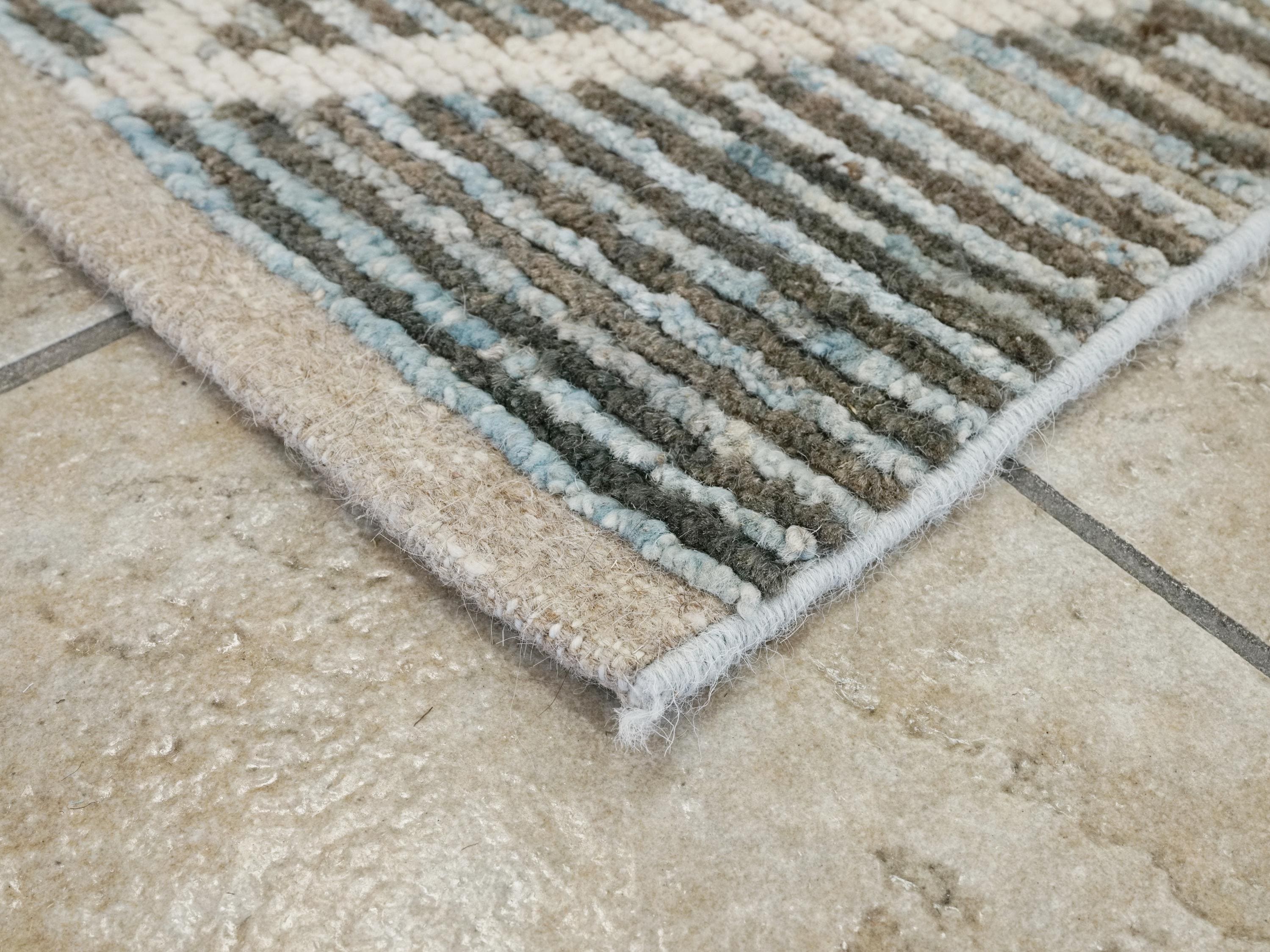 10 Ft Light Blue Moroccan Runner Rug - Afghan Handmade Wool