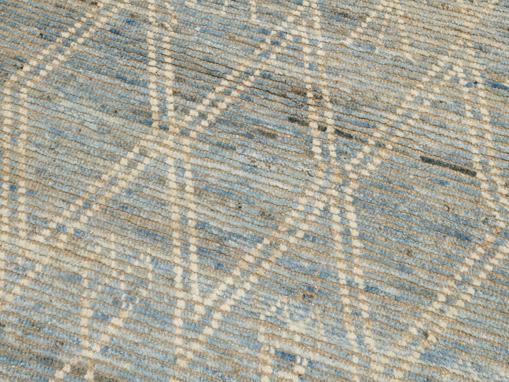 3x5 Ft Blue Moroccan Rug - Hand Knotted Afghan Rug