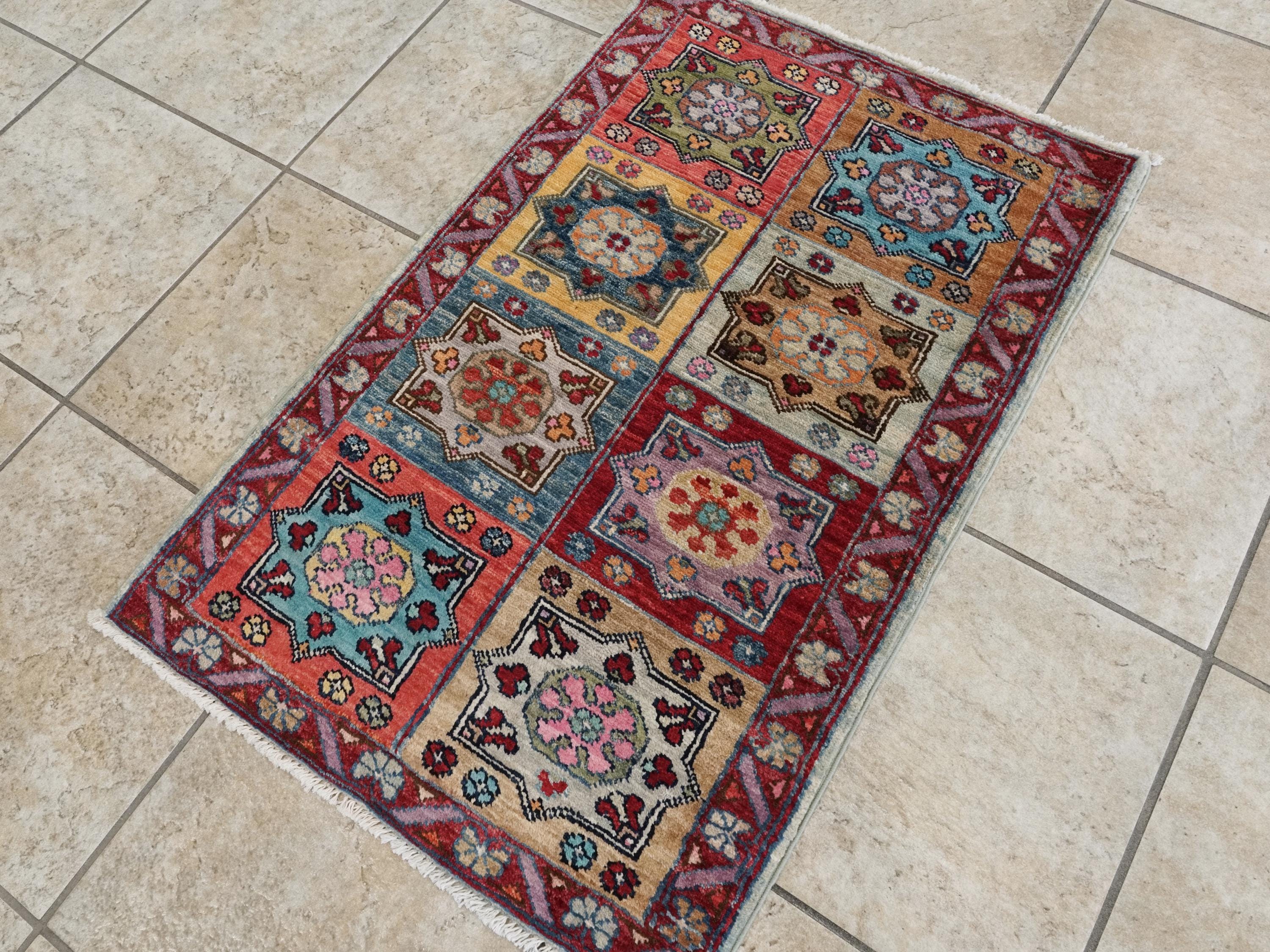 Hand Knotted Red Mamluk Rug - 2x3 Ft Ghazni Wool Oriental Rug