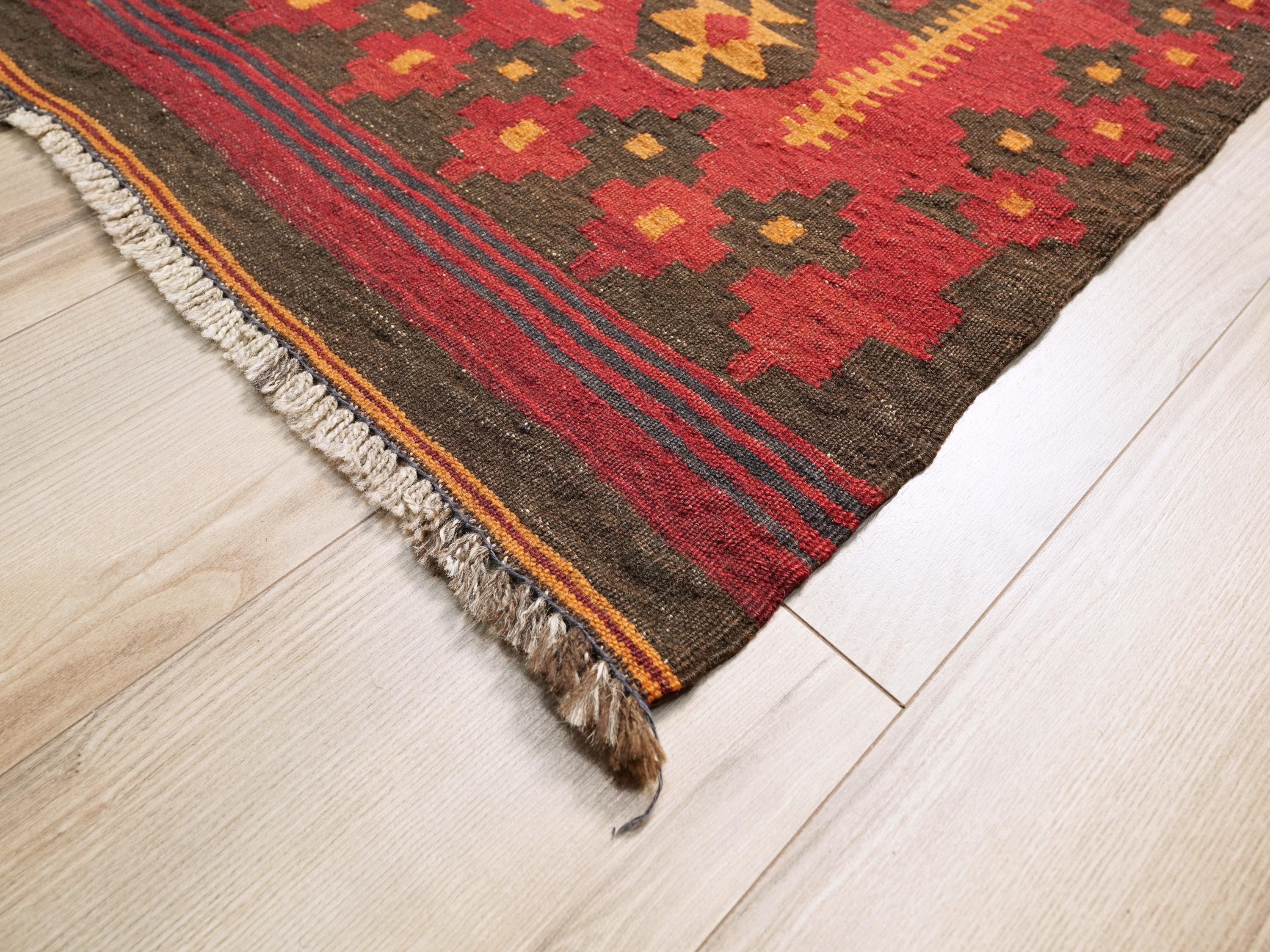 10x16 Ft Antique Red Kilim Rug - Afghan Tribal Rug