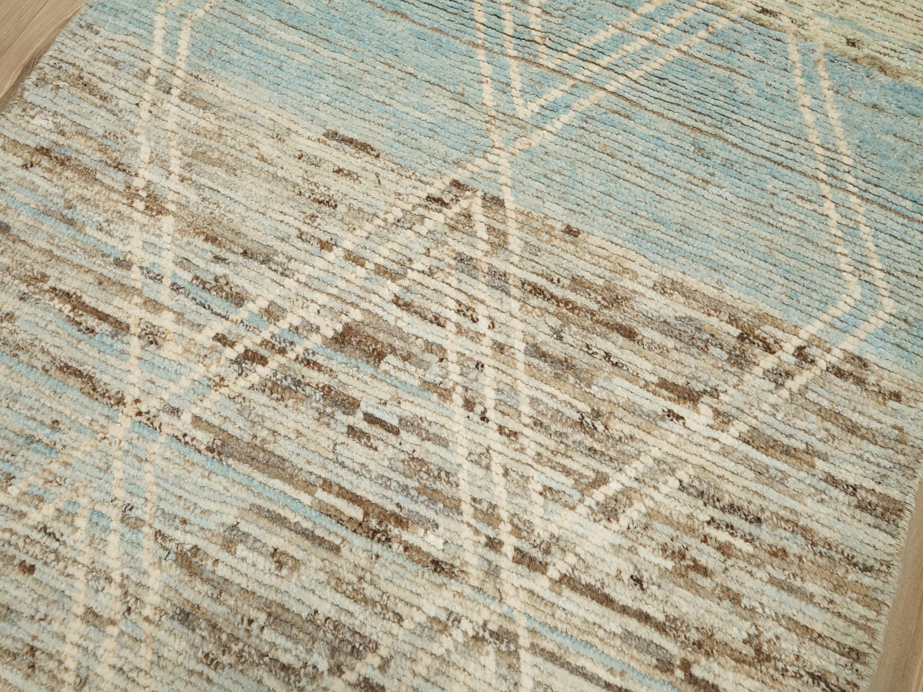 10 Ft Handmade Beige Moroccan Runner Rug - Afghan Wool Rug