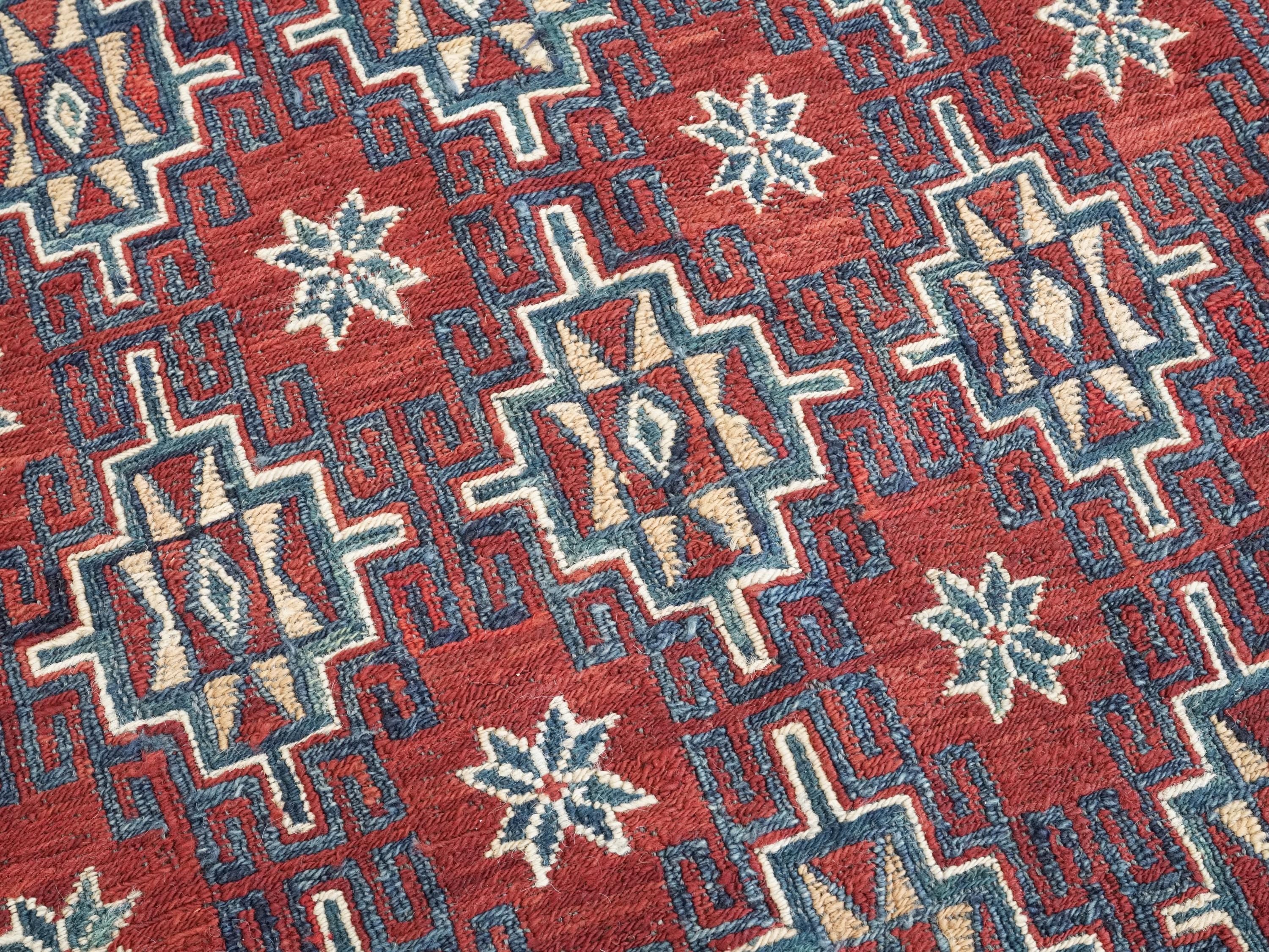 4x6 Ft Red Vintage Kilim Rug - Hand Knotted Afghan Rug