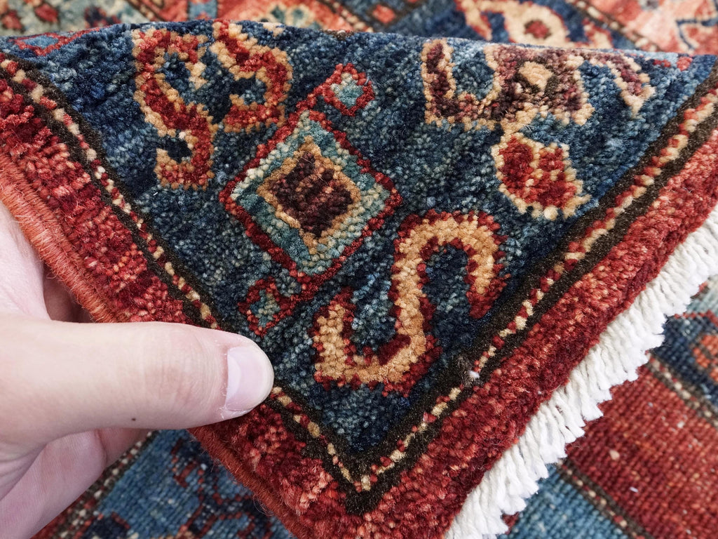 6x9 Ft Red & Blue Heriz Rug - Afghan Oriental Area Rug