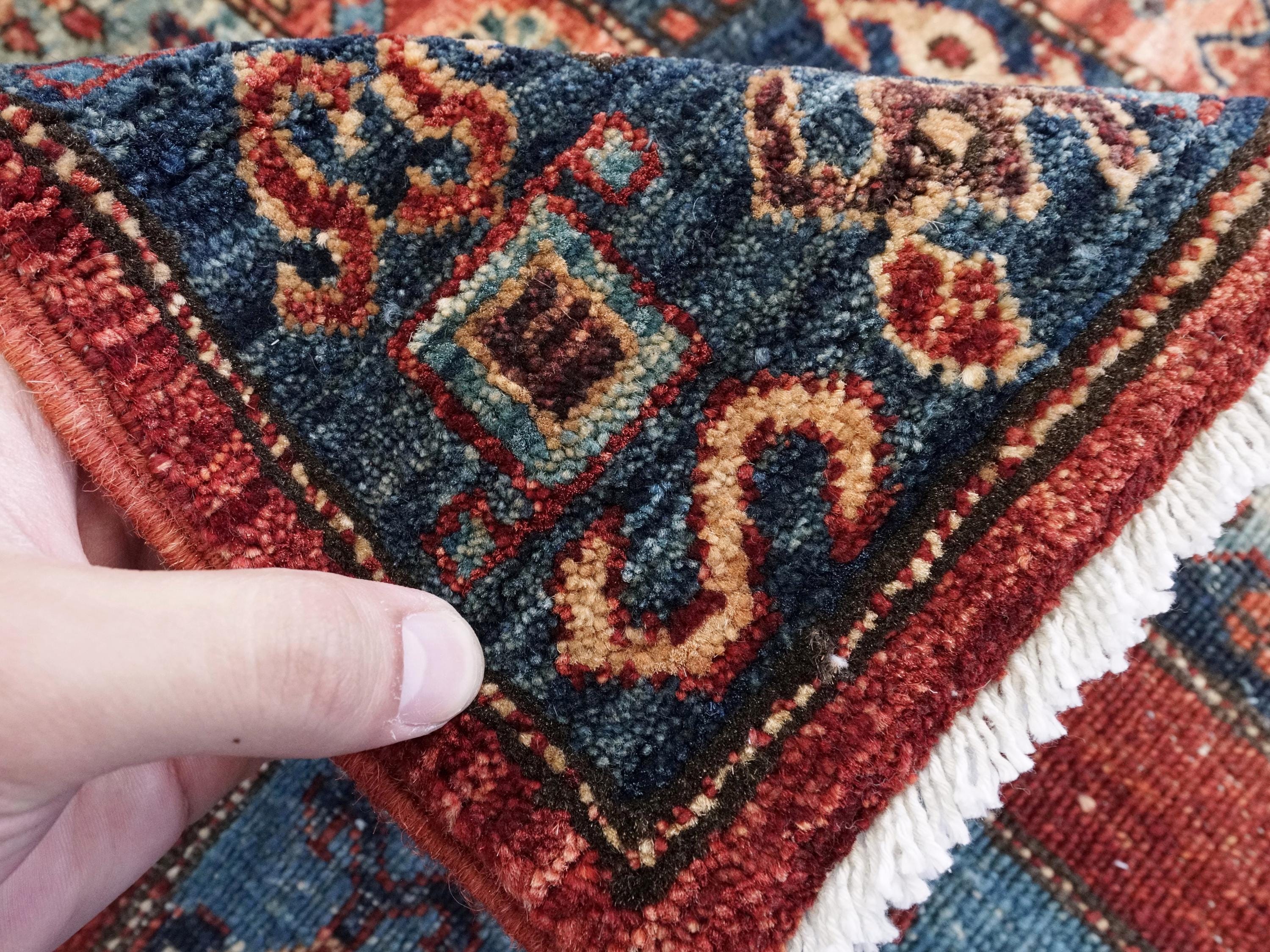 6x9 Ft Red & Blue Heriz Rug - Afghan Oriental Area Rug