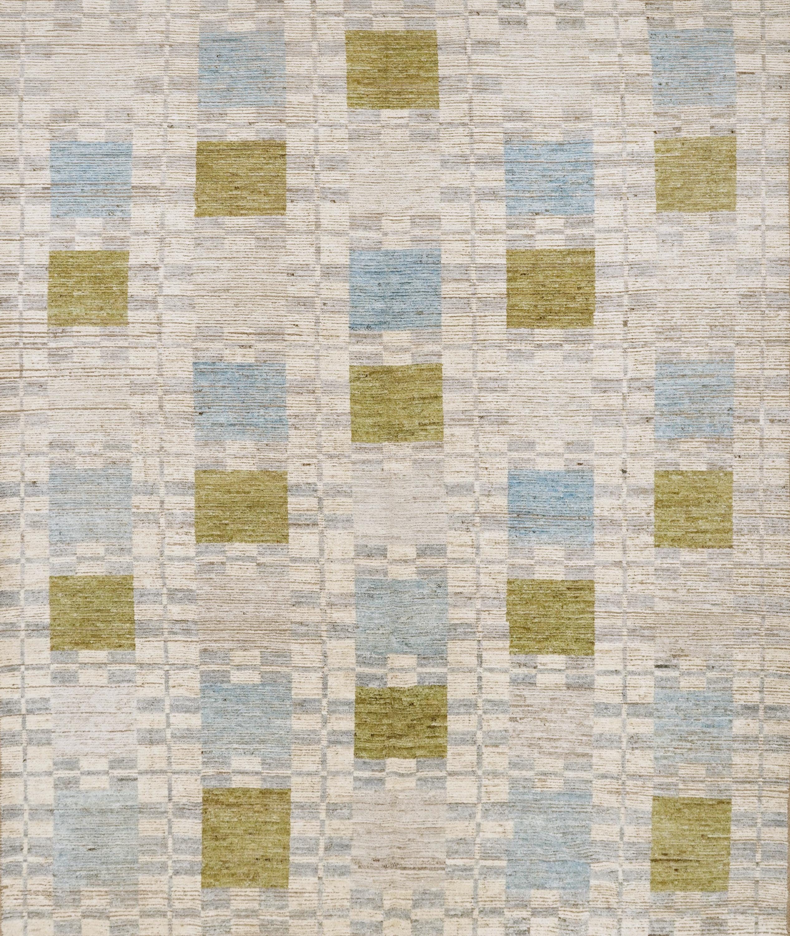 9x12 Ft Blue & Green Moroccan Rug - Afghan Wool Area Rug
