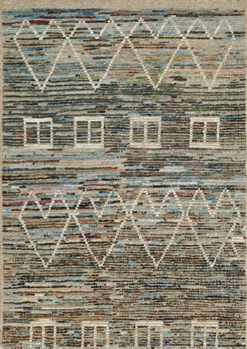 3x5 Ft Blue Moroccan Rug - Hand Knotted Area Rug