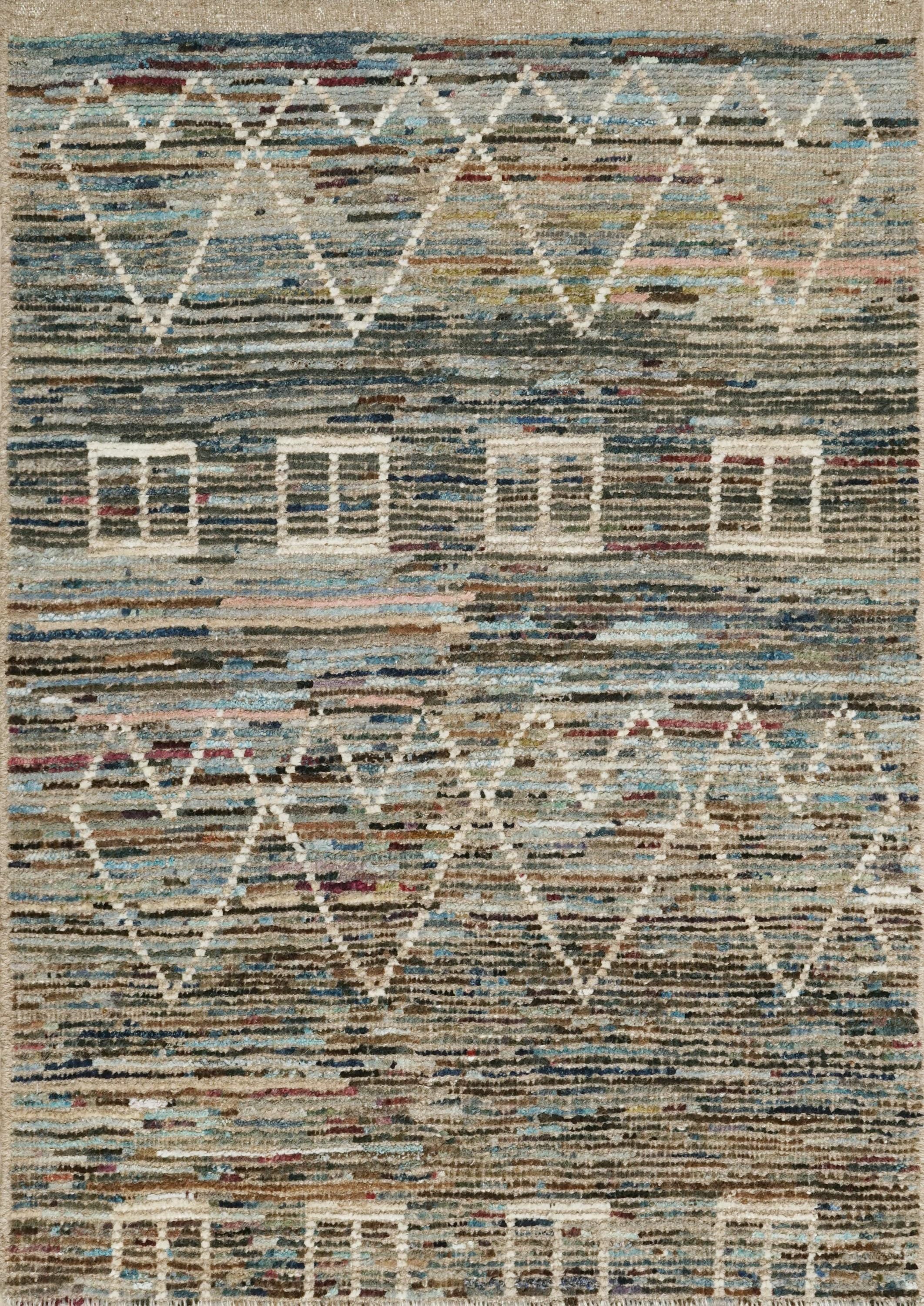 3x5 Ft Blue Moroccan Rug - Hand Knotted Area Rug