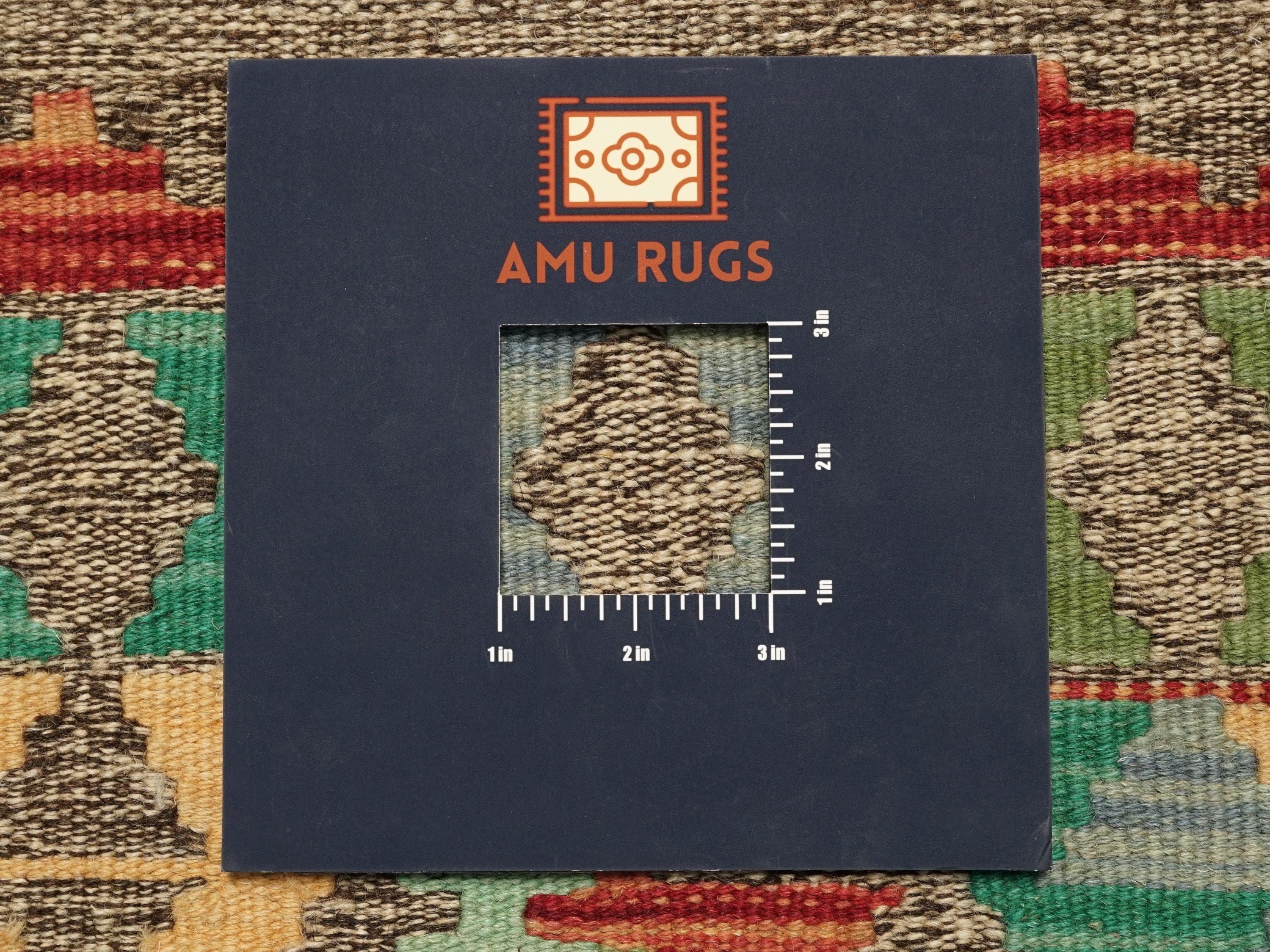 9 Ft Wool Kilim Runner Rug - Traditional Afghan Hallway Rug