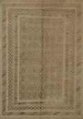 6x9 FT Vintage Hand Knotted Wool Kilim Rug - Brown Tribal Area Rug