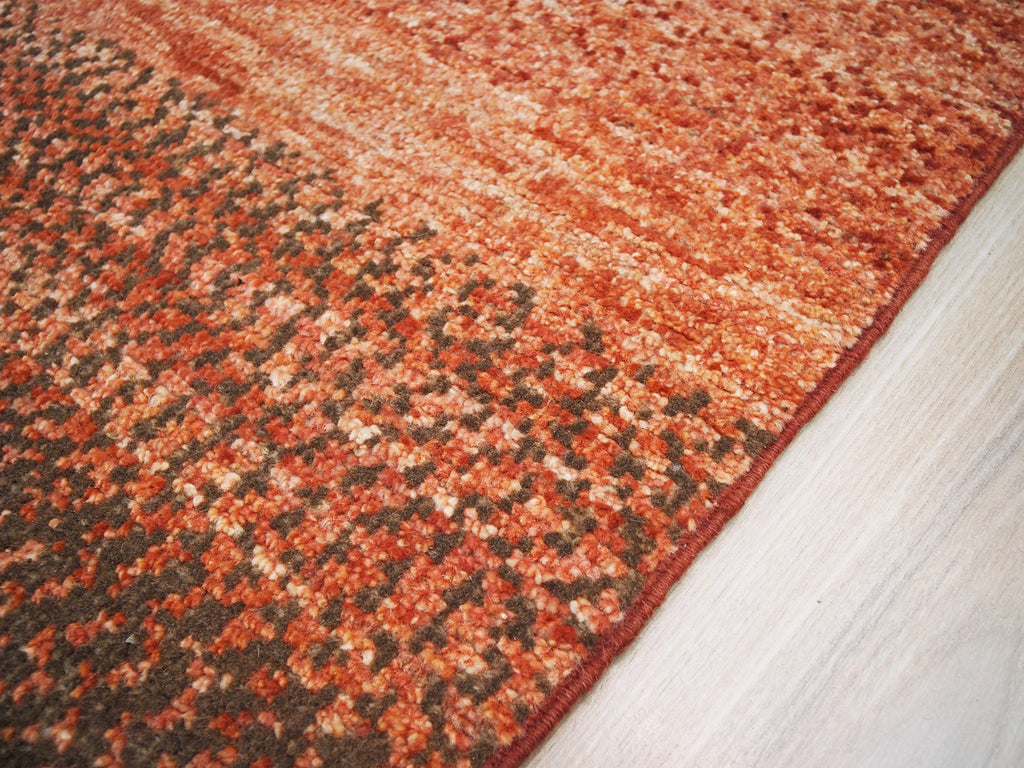 4x6 Ft Orange Gabbeh Rug - Hand Knotted Wool Rug