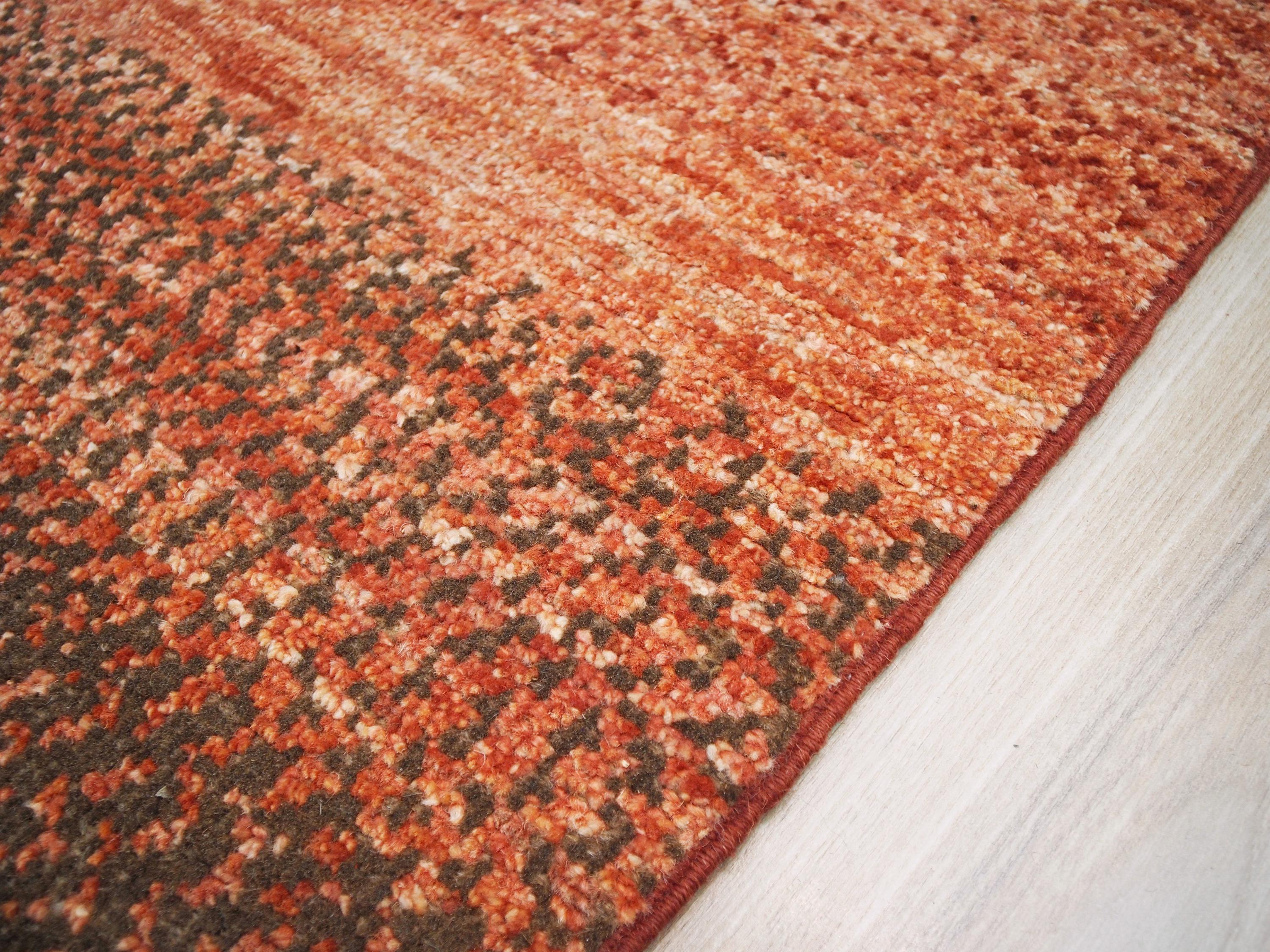 4x6 Ft Orange Gabbeh Rug - Hand Knotted Wool Rug