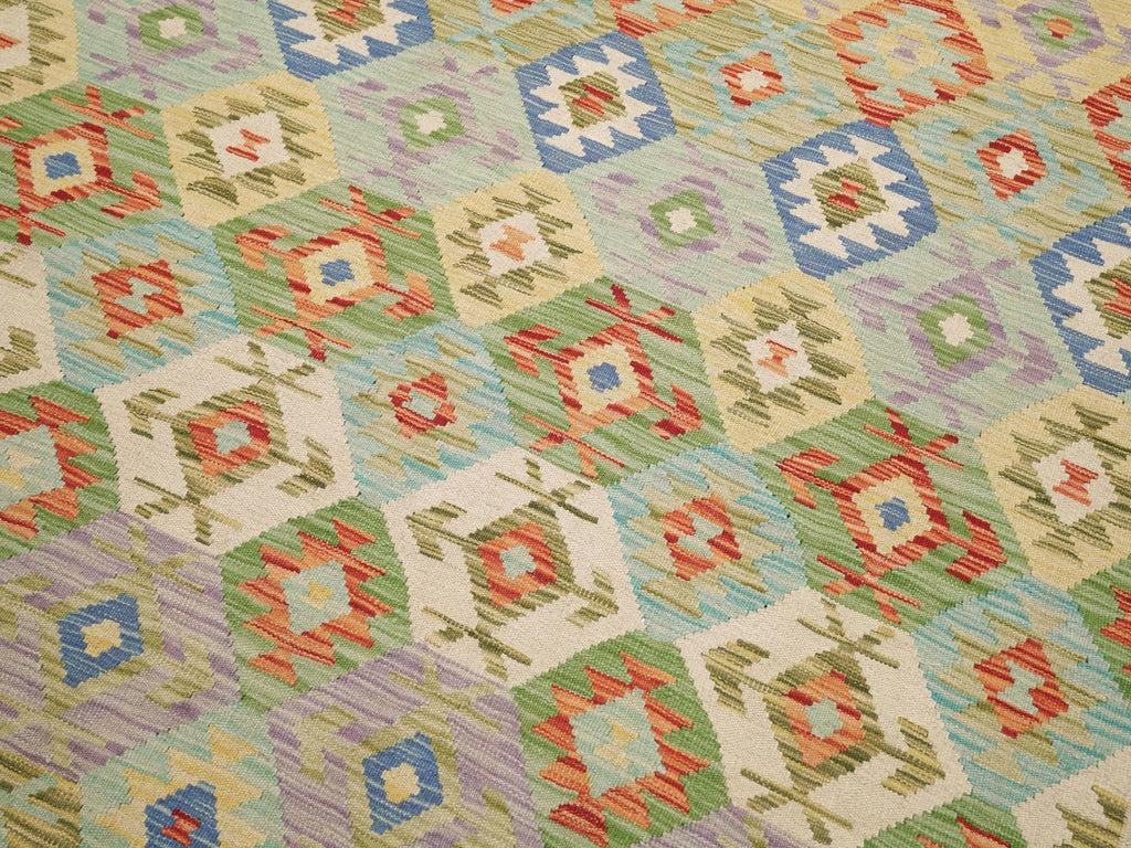 7x10 Ft Maimana Kilim Rug - Flat Weave Tribal Rug