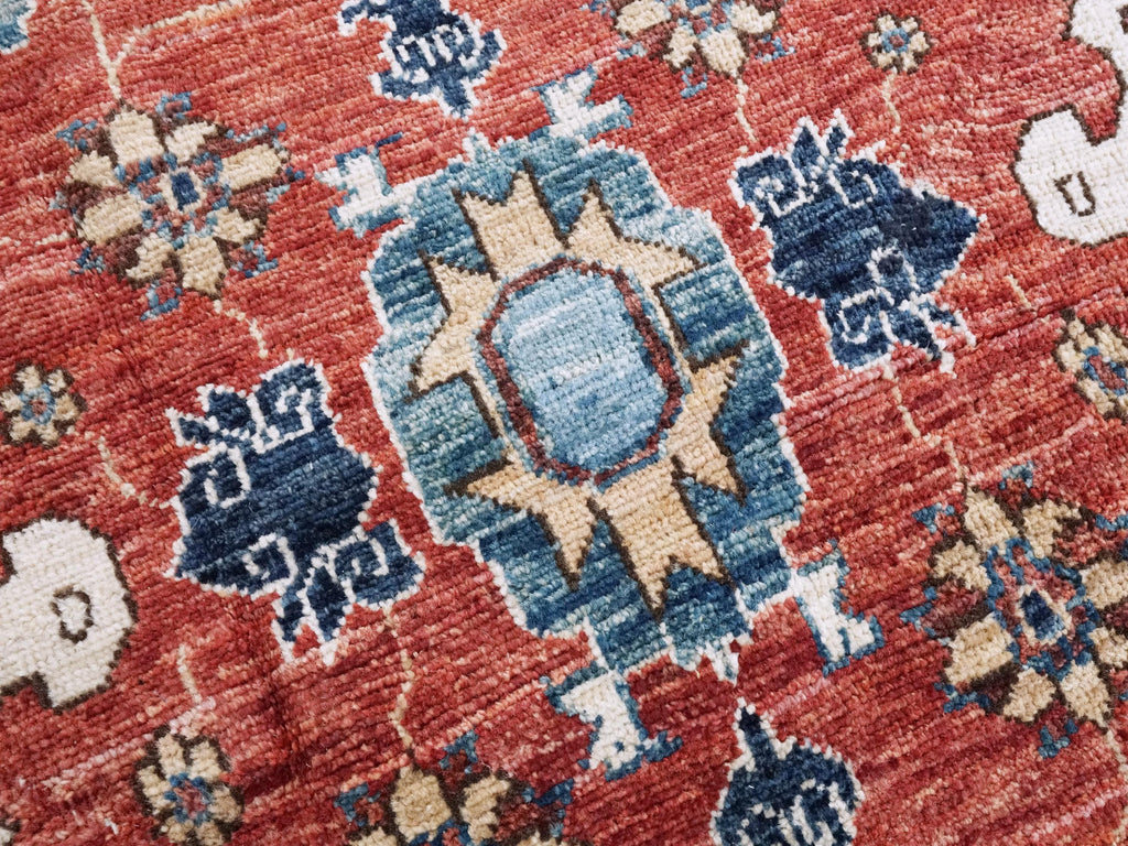 6x9 Ft Red & Blue Serapi Rug - Oriental Area Rug - Persian Design