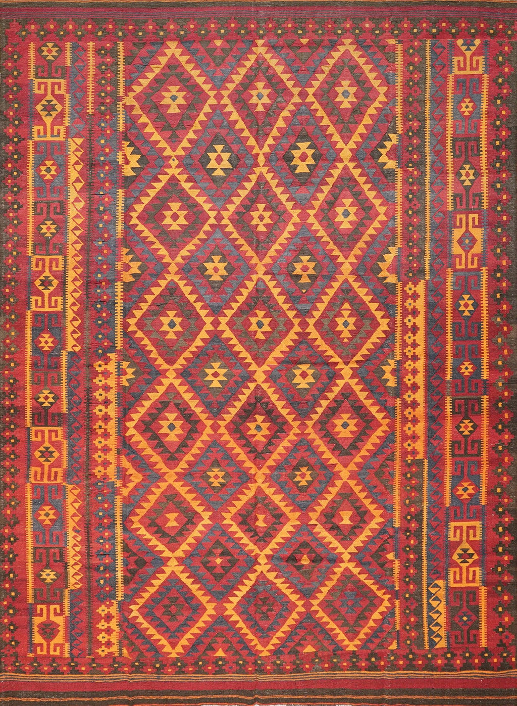10x16 Ft Antique Red Kilim Rug - Afghan Tribal Rug