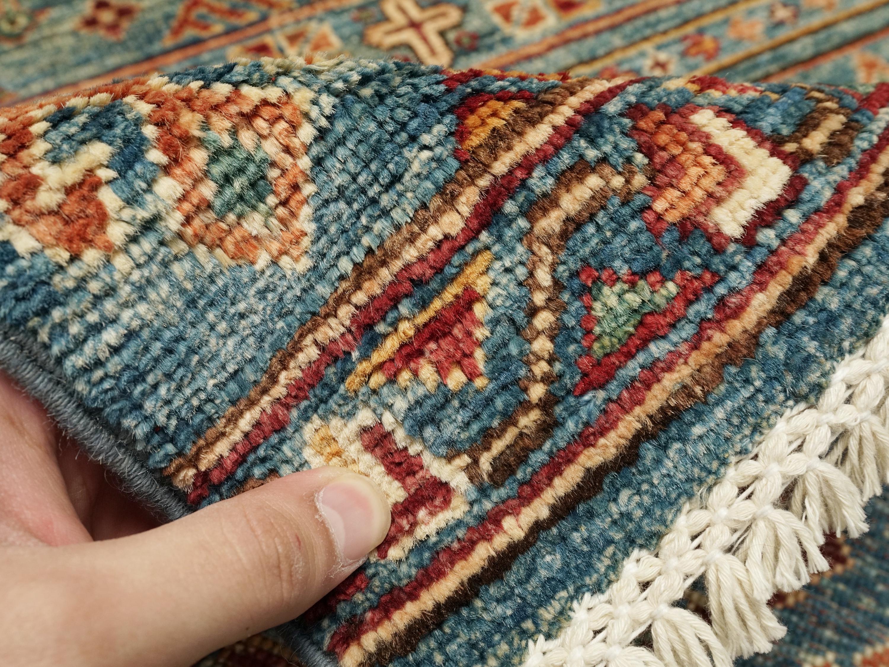 3x5 Ft Blue Khorjan Rug - Hand Knotted Oriental Rug