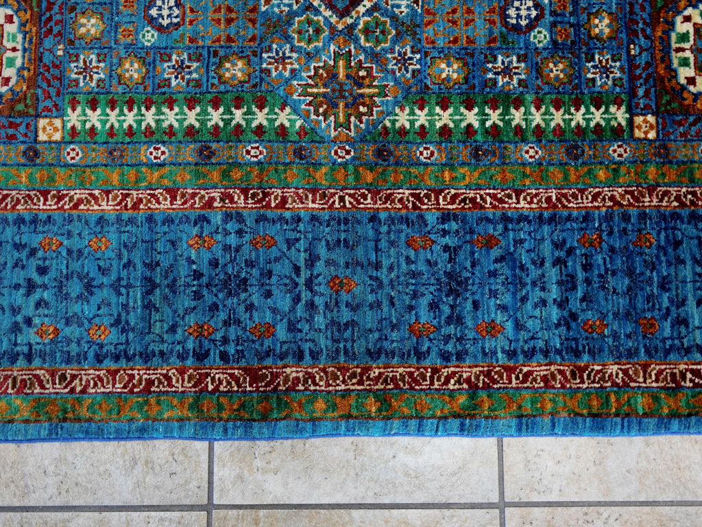 6x8 Ft Blue Mamluk Rug - Hand Knotted Oriental Area Rug
