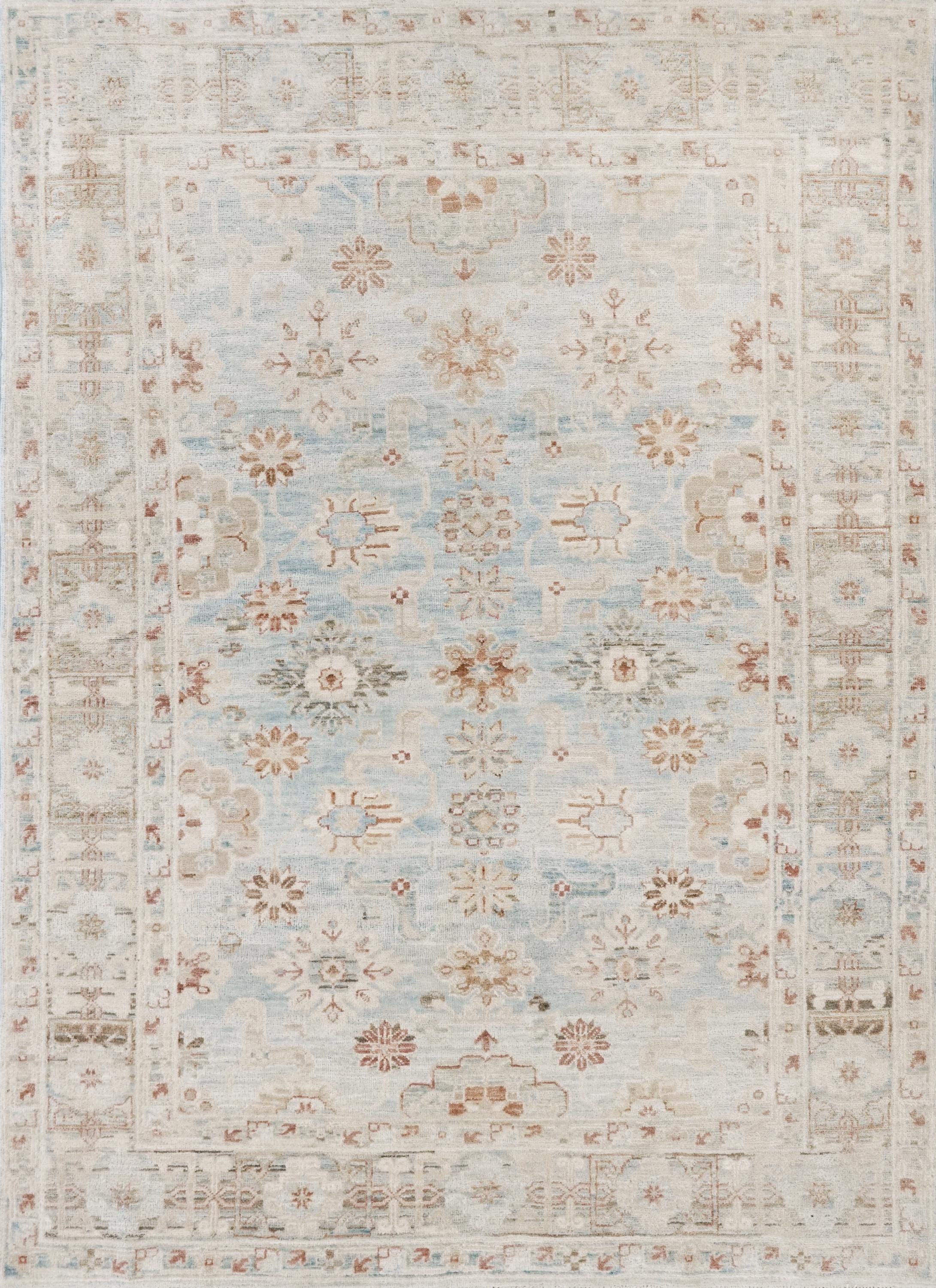 4x6 Ft Light Blue Serapi Rug - Afghan Handmade Oriental Rug