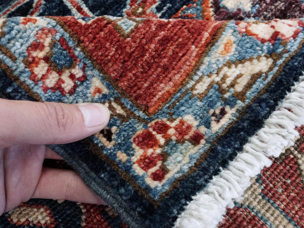 6x9 Ft Blue & Red Heriz Rug - Oriental Area Rug - Persian Design