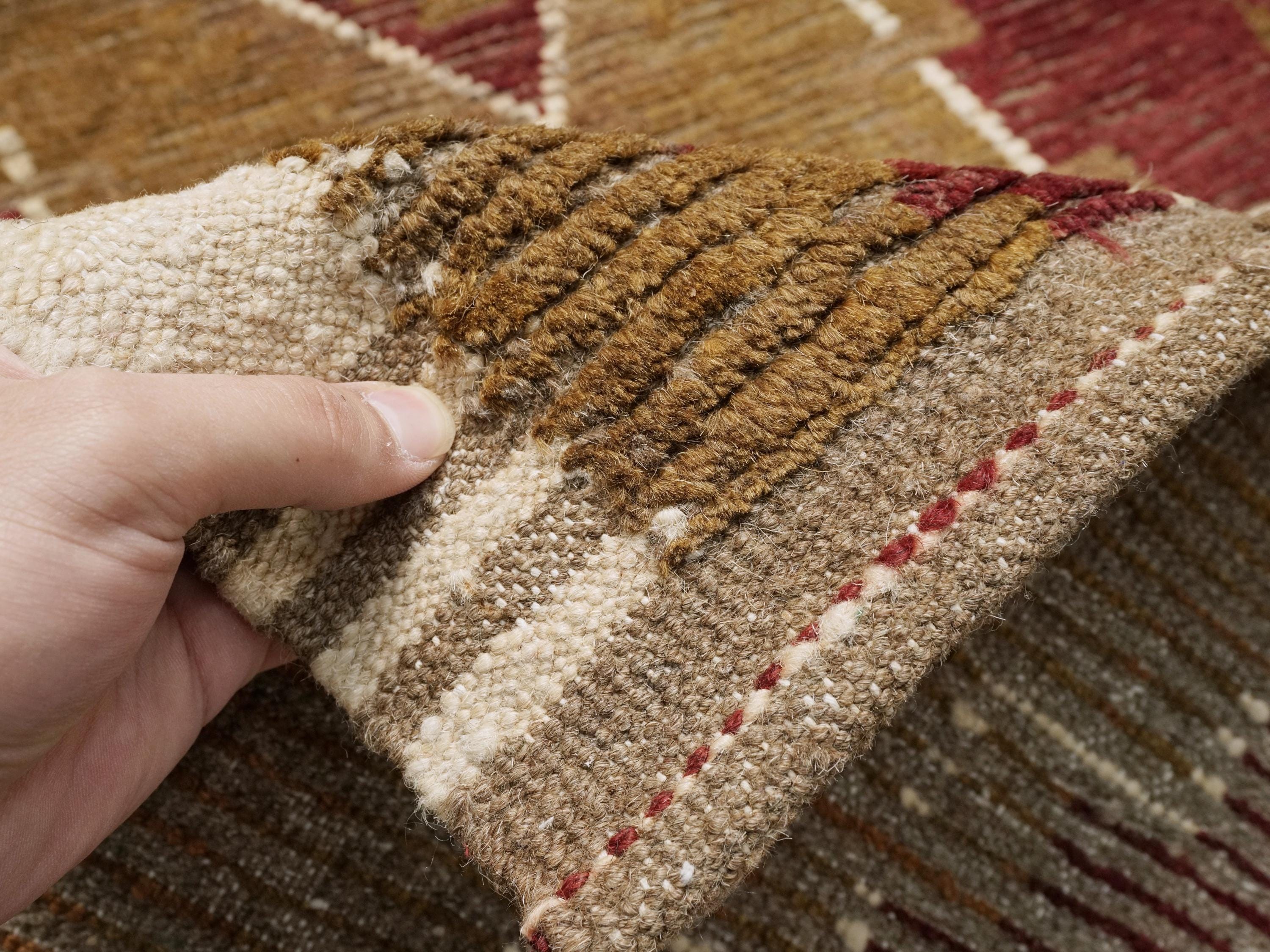 6x9 Ft Brown & Red Moroccan Rug - Handmade Afghan Rug - Tribal Design