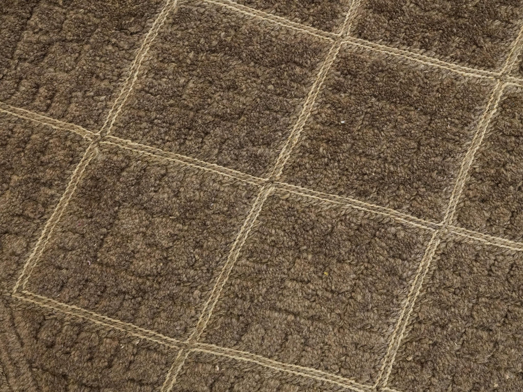 7x9 FT Vintage Brown Tribal Kilim Rug - Hand-Knotted Wool Area Rug