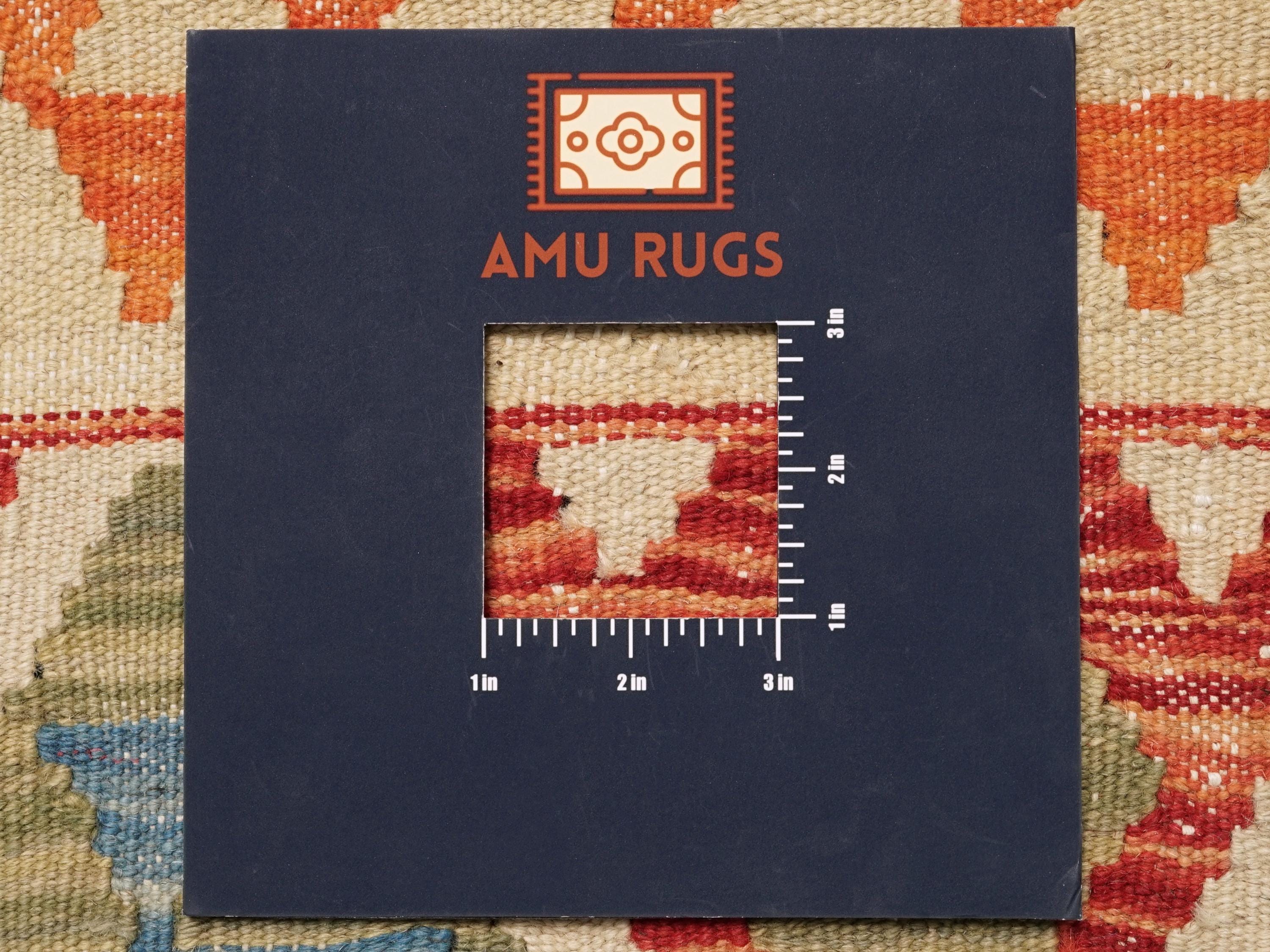 6x8 Ft Orange Kilim Rug - Traditional Flatweave