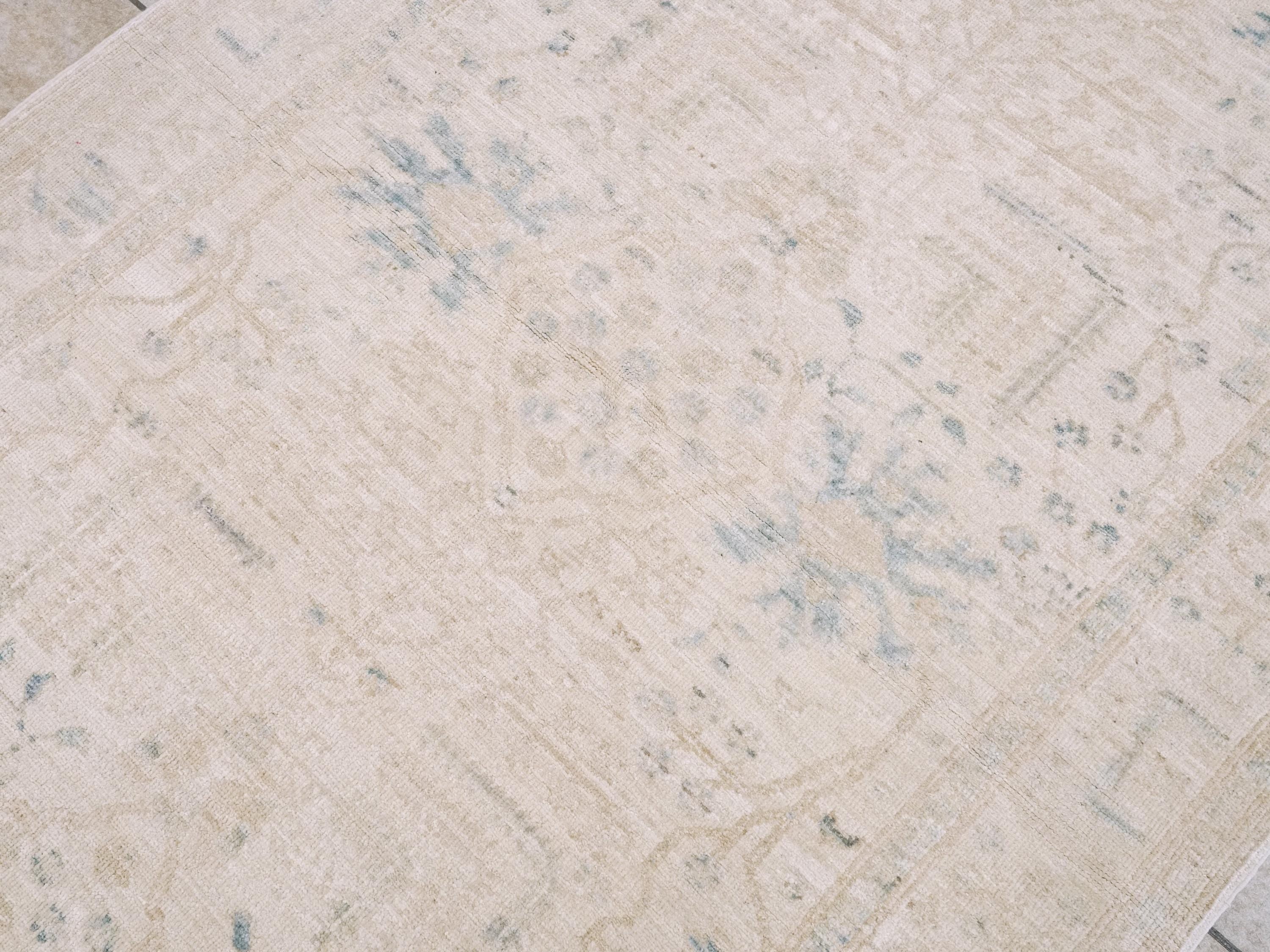 4x6 Light Beige Serapi Rug - Oriental Area Rug - Floral Design