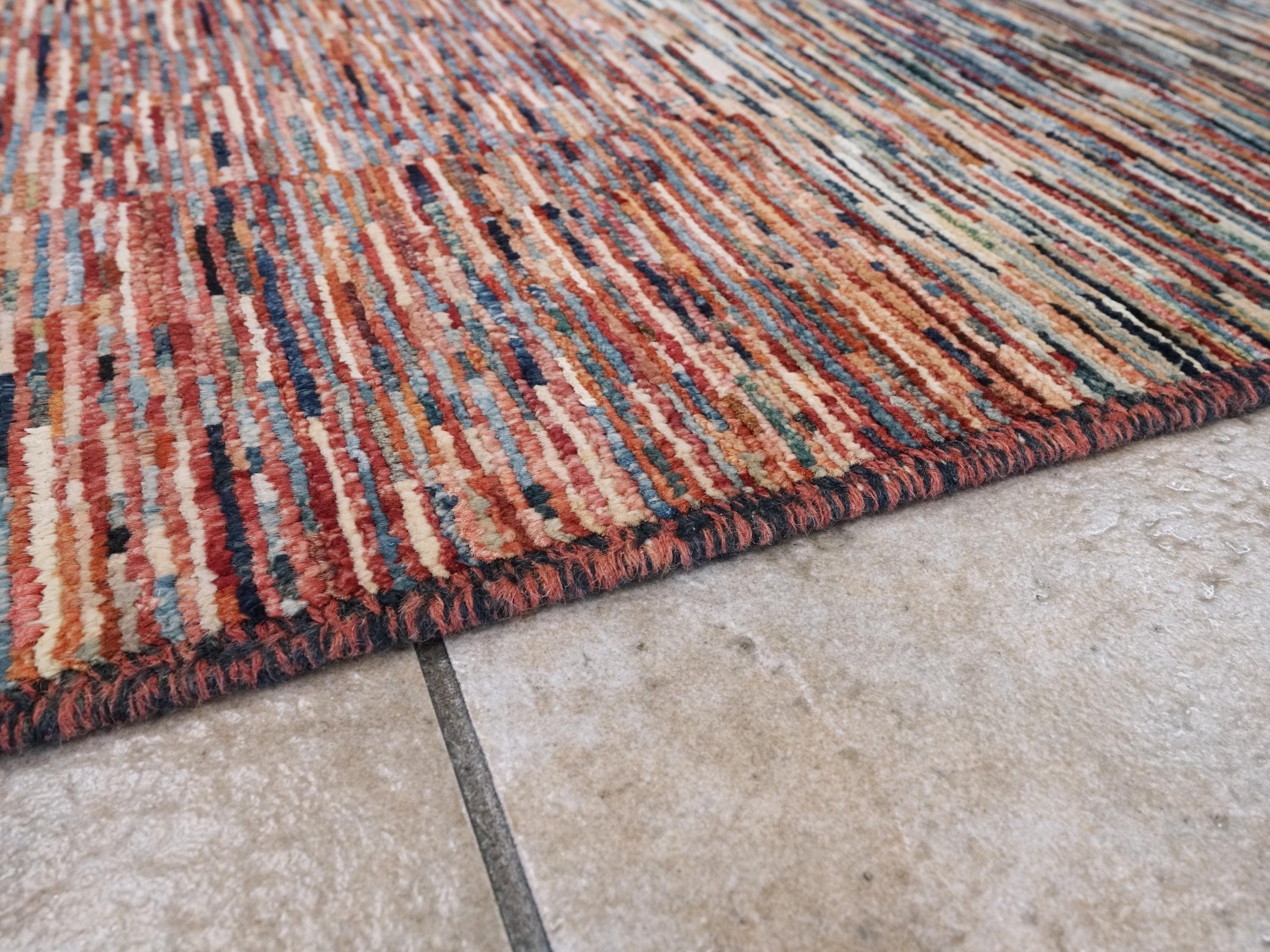 6x8 Ft Colorful Gabbeh Rug - Handmade Afghan Wool Area Rug