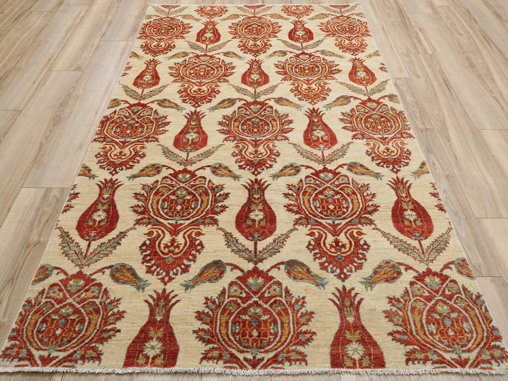 5x8 Ft Red & Beige Bidjar Rug - Afghan Oriental Area Rug
