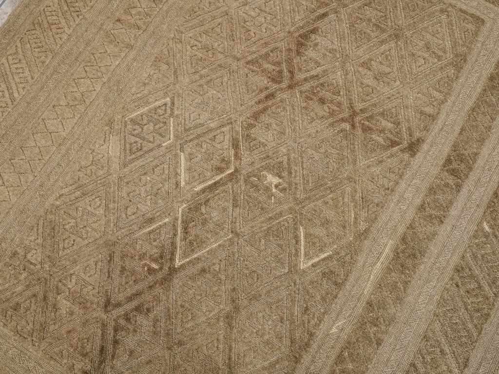 5x6 FT Vintage Hand Knotted Wool Kilim Rug - Brown Tribal Area Rug