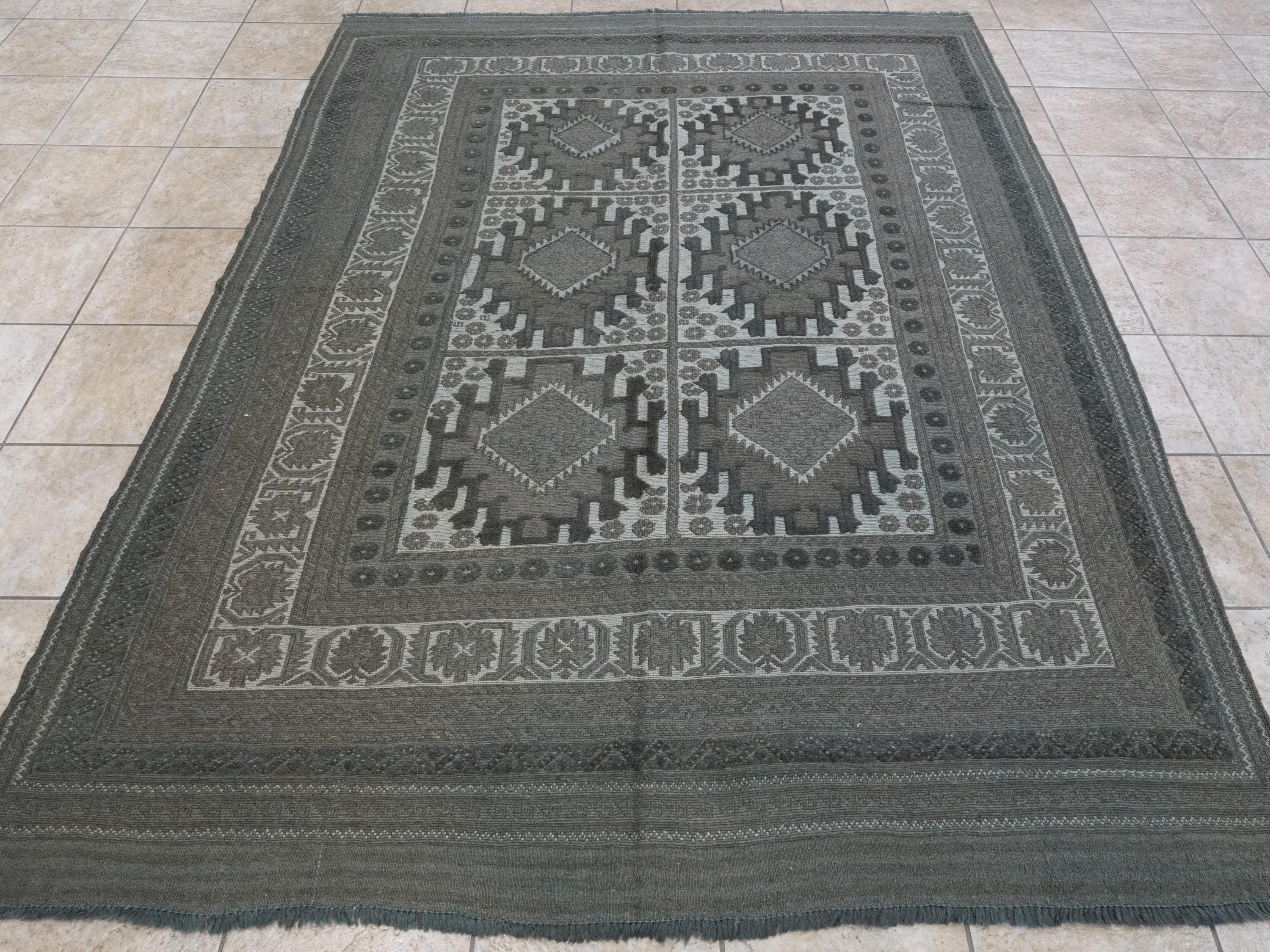 6x8 FT Vintage Tribal Kilim Rug - Hand Knotted Wool Area Rug